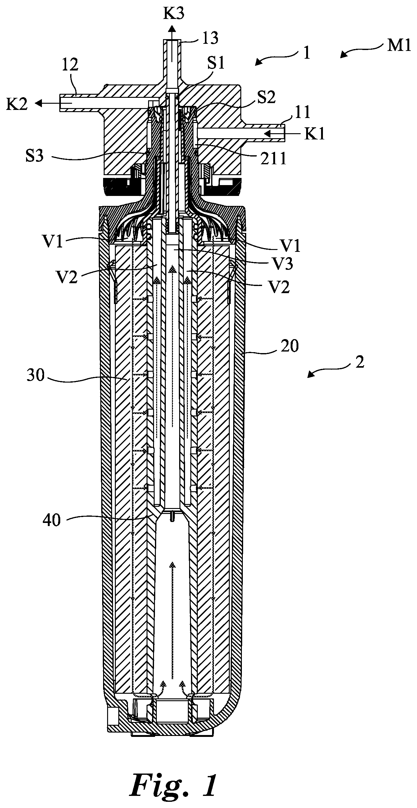 Patent US12338142 Figure 1 – Filter element and filter having the filter element