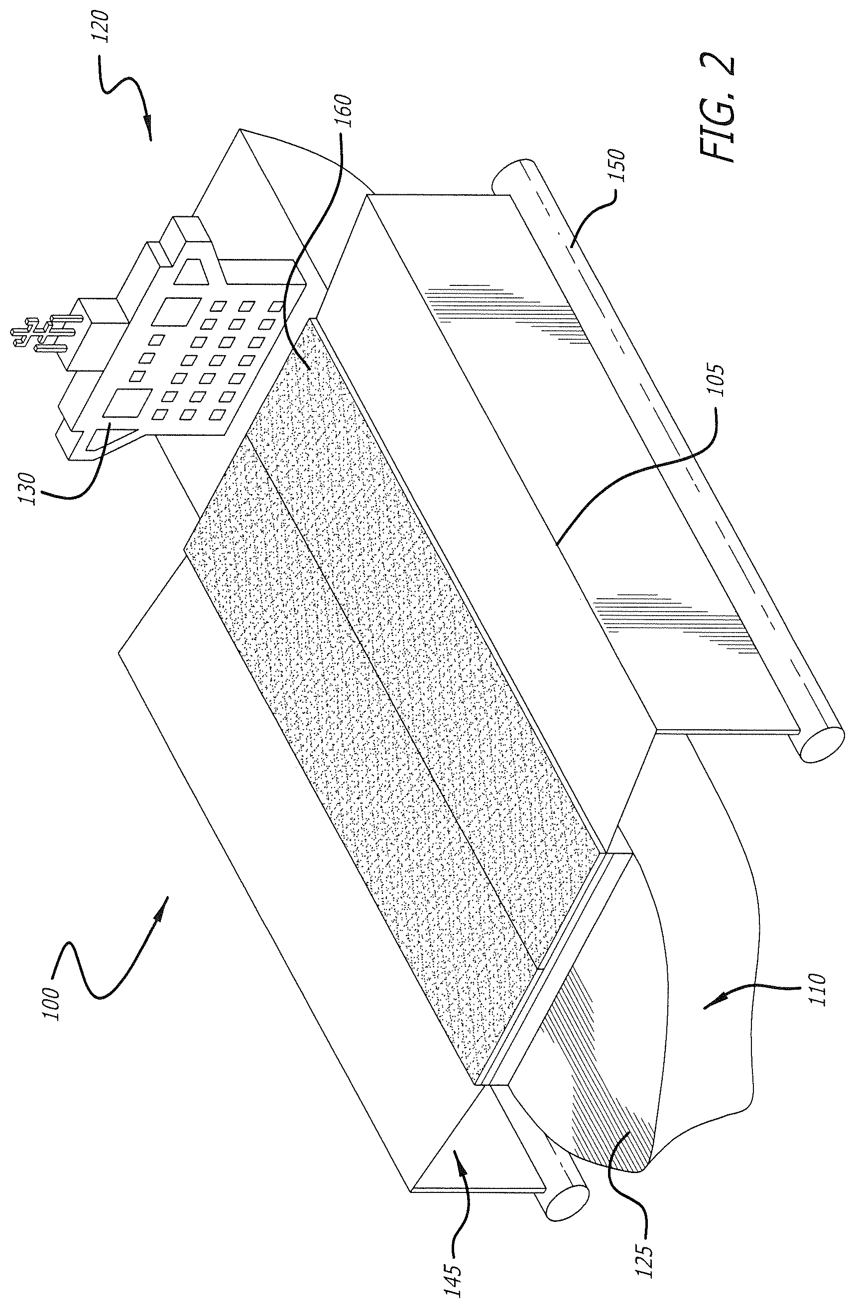 Patent US12338143 Figure 2 – Rainwater collection system for a waterborne vessel