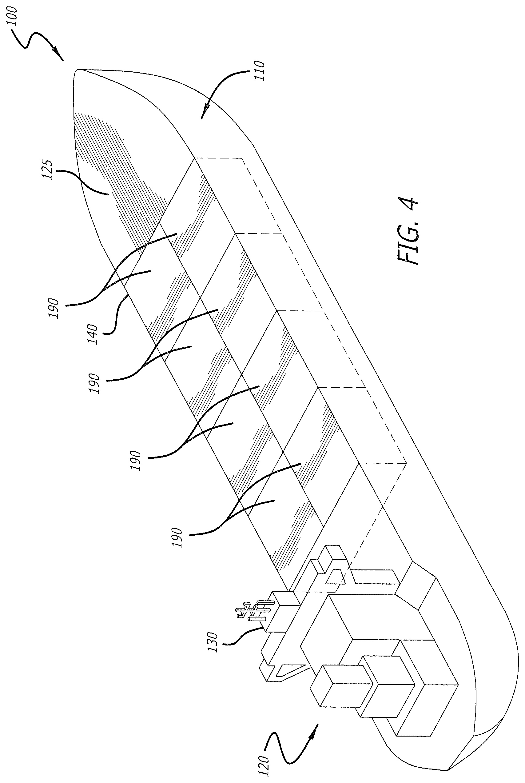Patent US12338143 Figure 4 – Rainwater collection system for a waterborne vessel