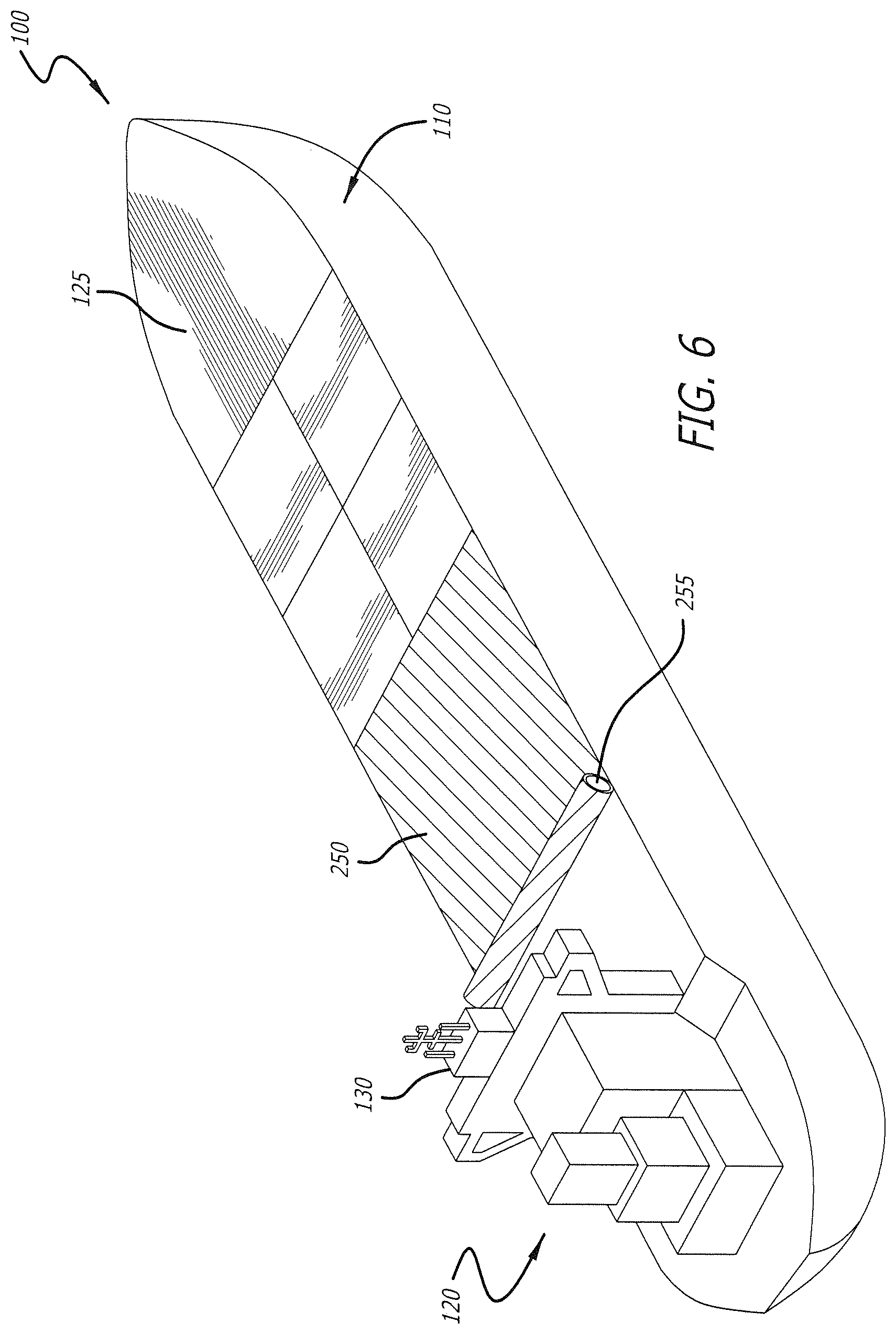 Patent US12338143 Figure 6 – Rainwater collection system for a waterborne vessel