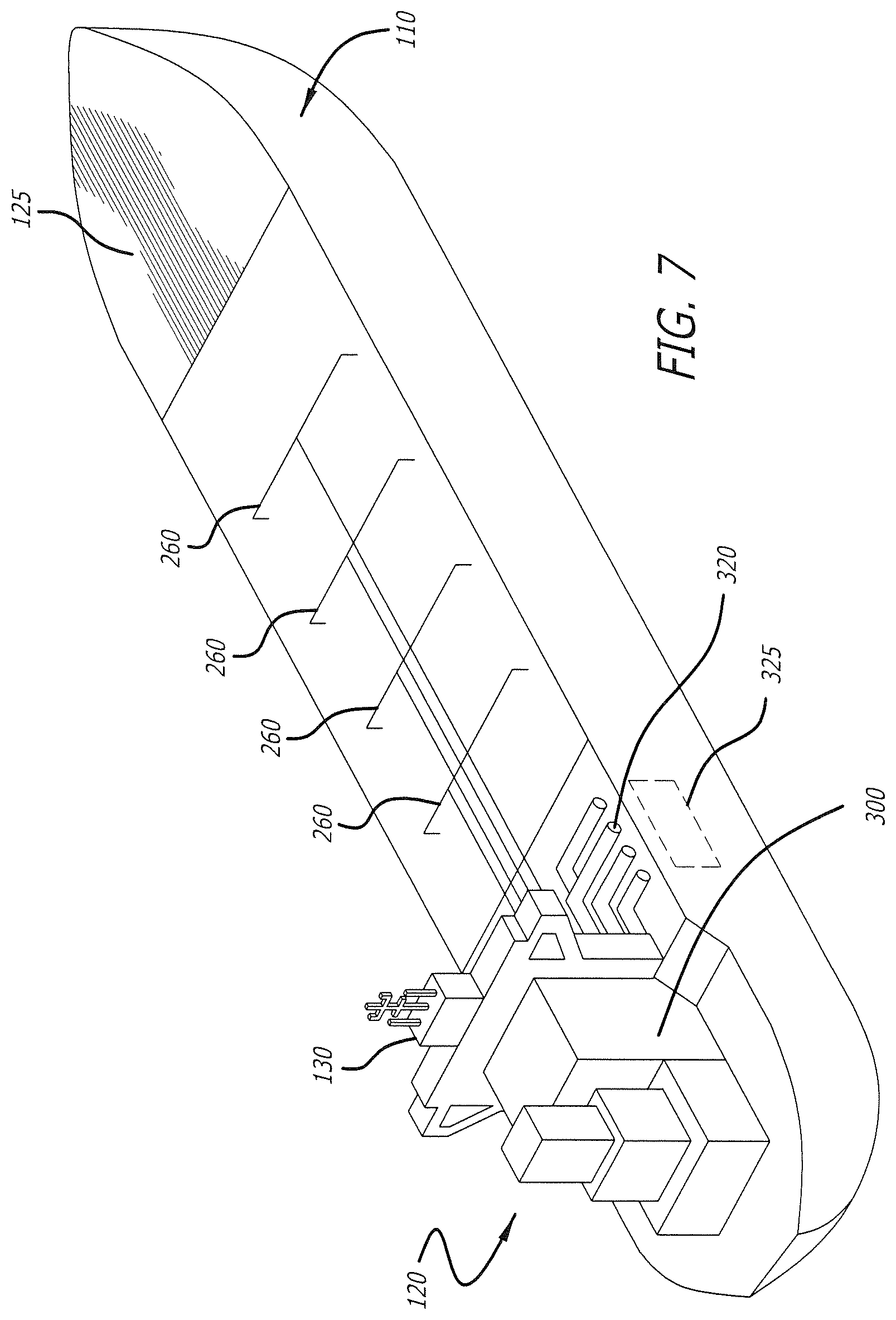 Patent US12338143 Figure 7 – Rainwater collection system for a waterborne vessel