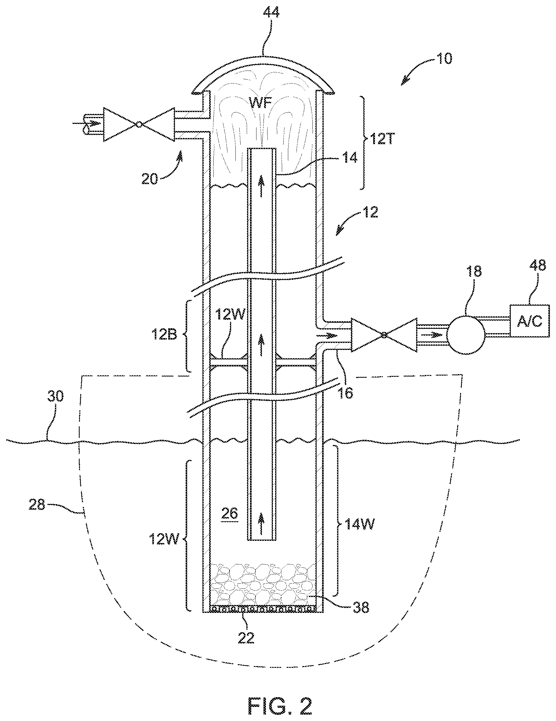 Patent US12338150 Figure 2 – Negative pressure aeration and organic growth suppression system