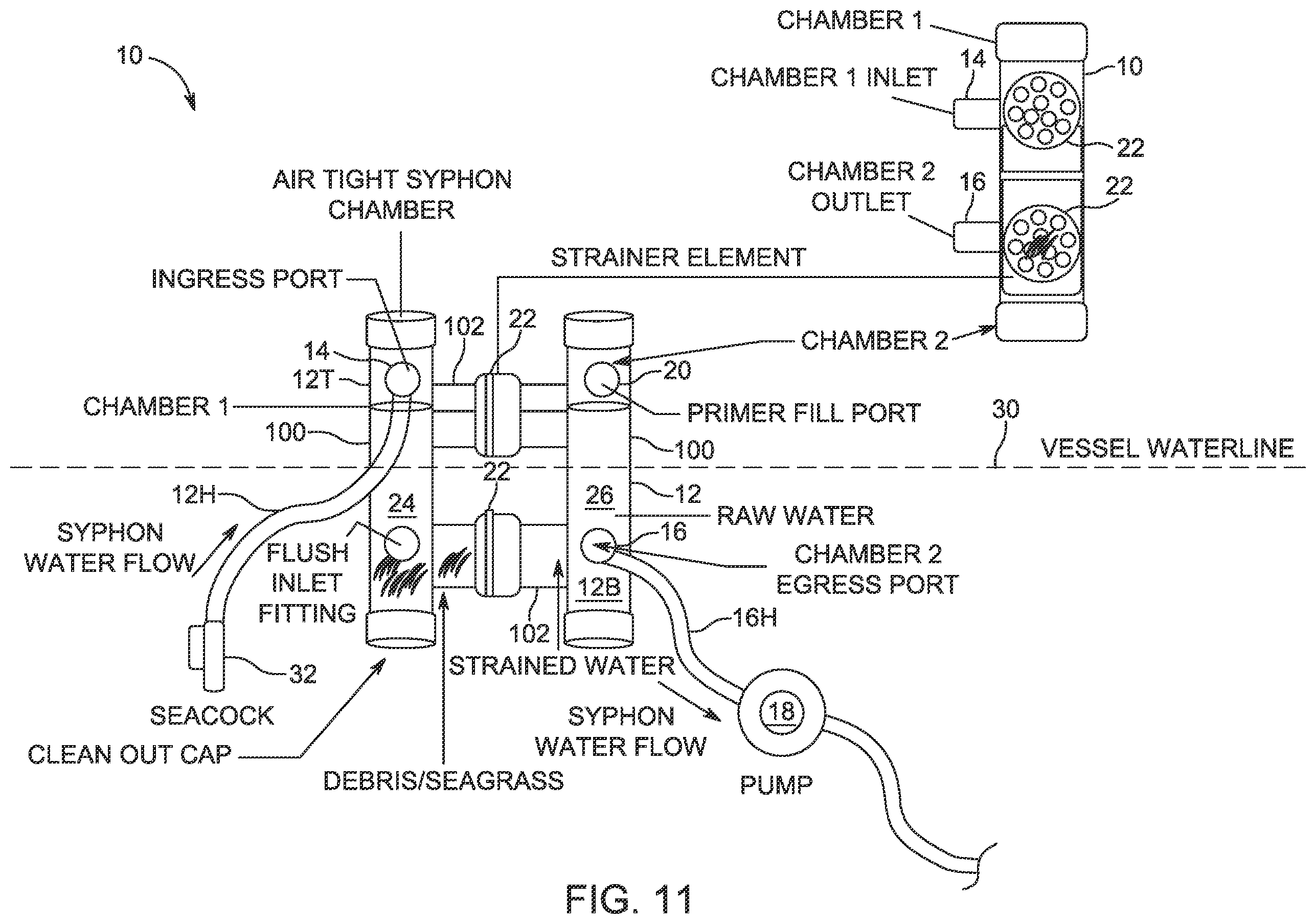 Patent US12338150 Figure 14 – Negative pressure aeration and organic growth suppression system