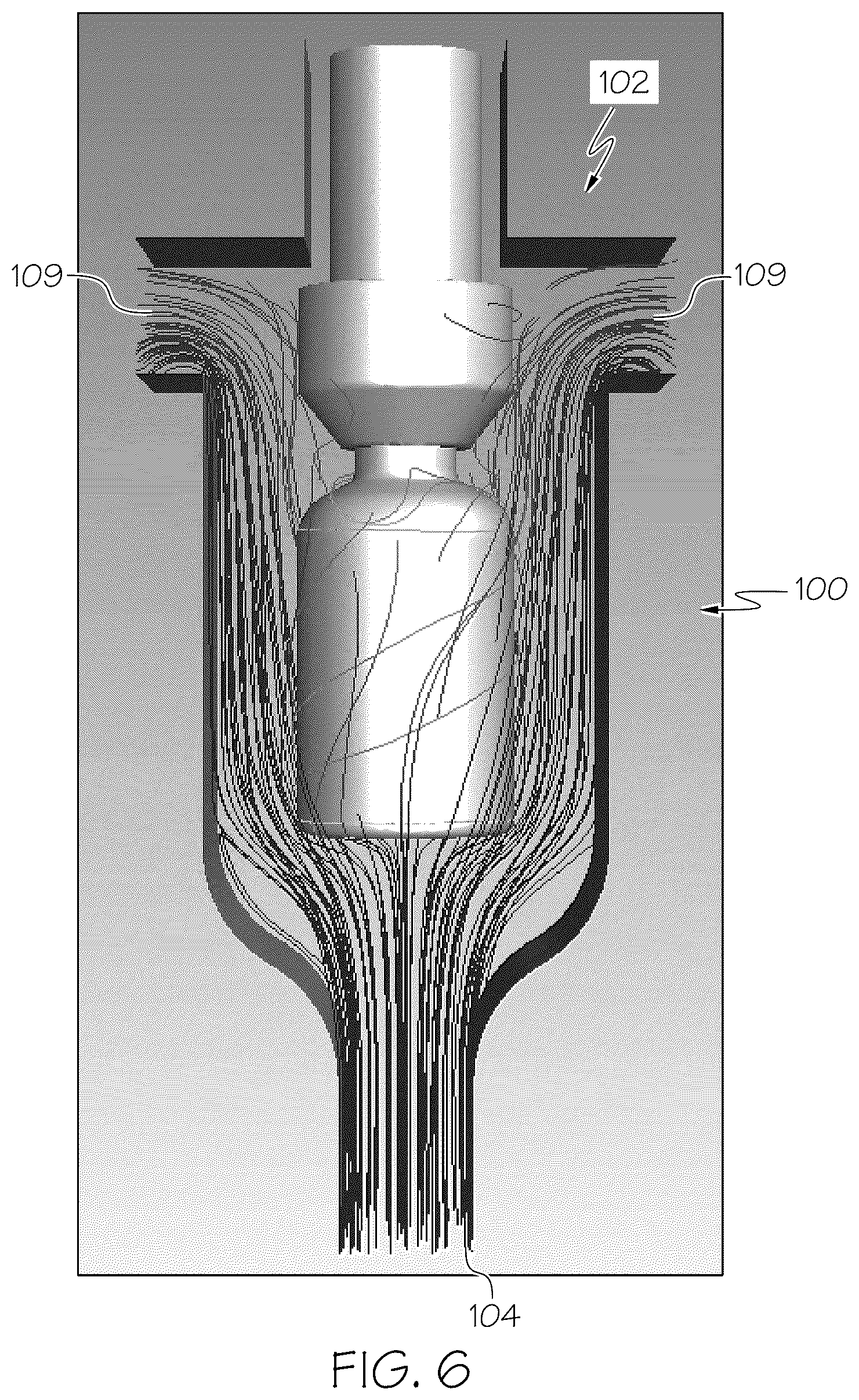 Patent US12338155 Figure 6 – Enclosures for providing a controlled environment during the production of glass articles