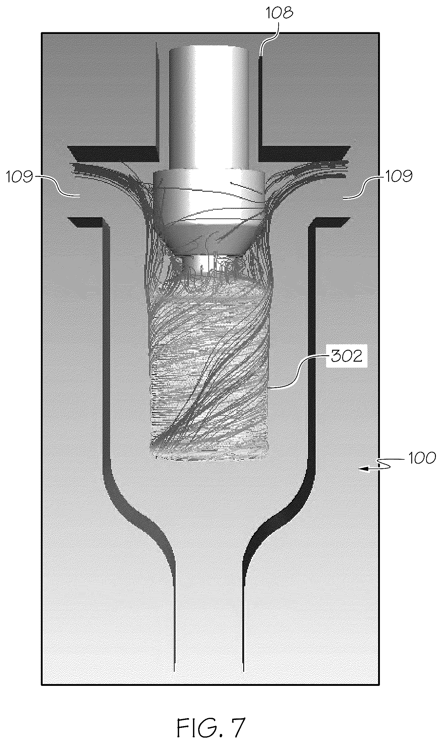 Patent US12338155 Figure 7 – Enclosures for providing a controlled environment during the production of glass articles