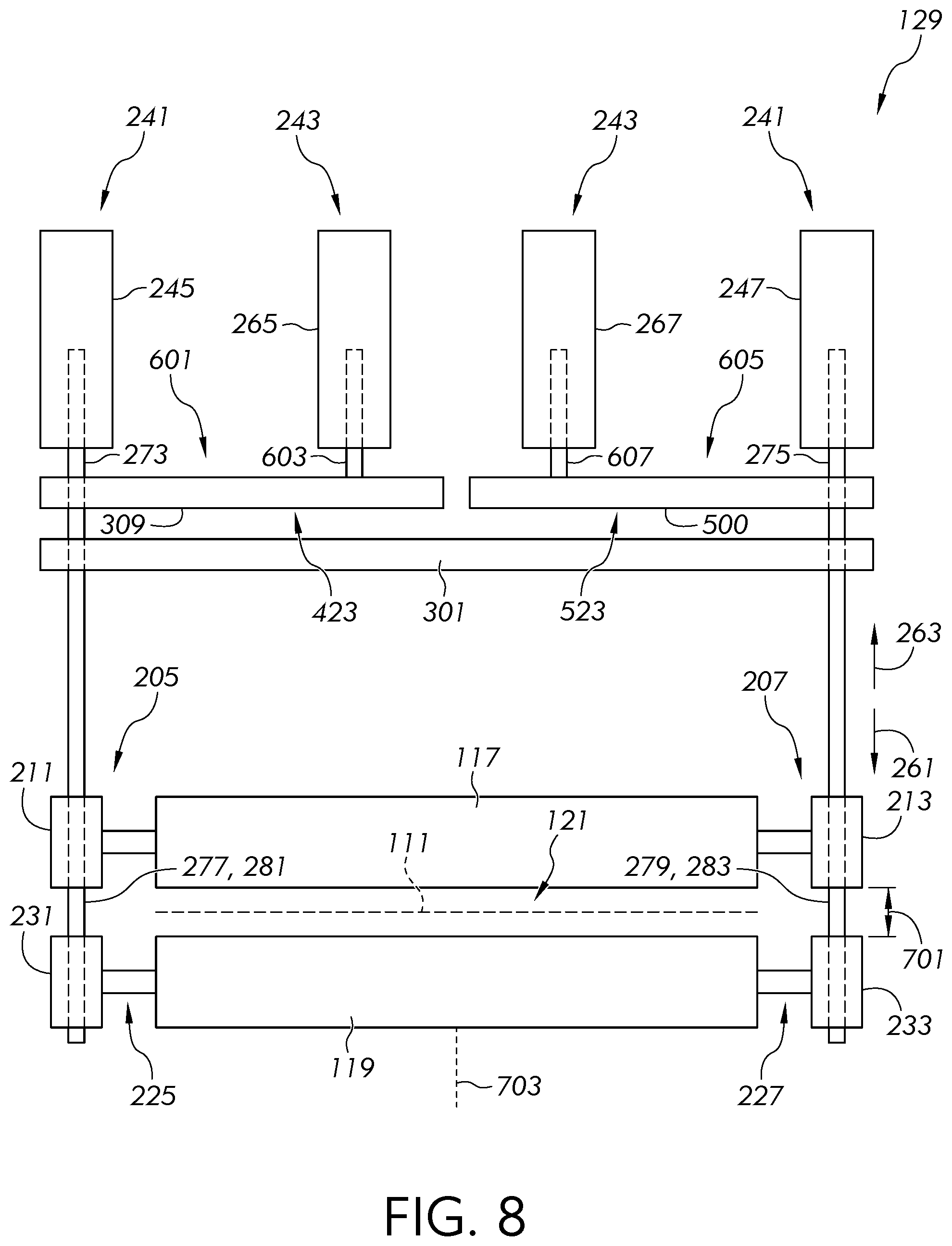 Patent US12338157 Figure 7 – Methods and apparatus for manufacturing a glass ribbon
