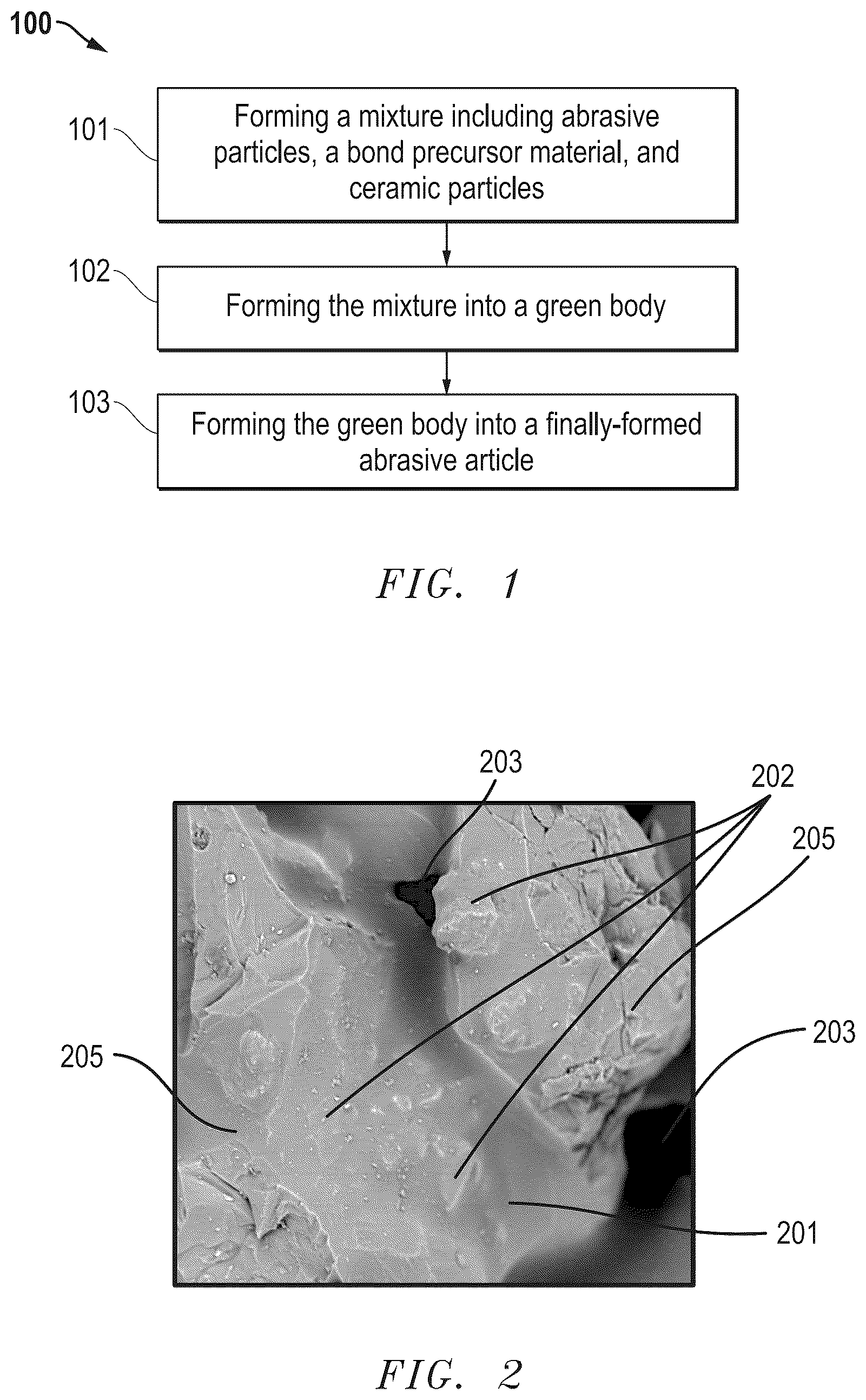 Patent US12338165 Figure 1 – Abrasive articles and methods for forming same