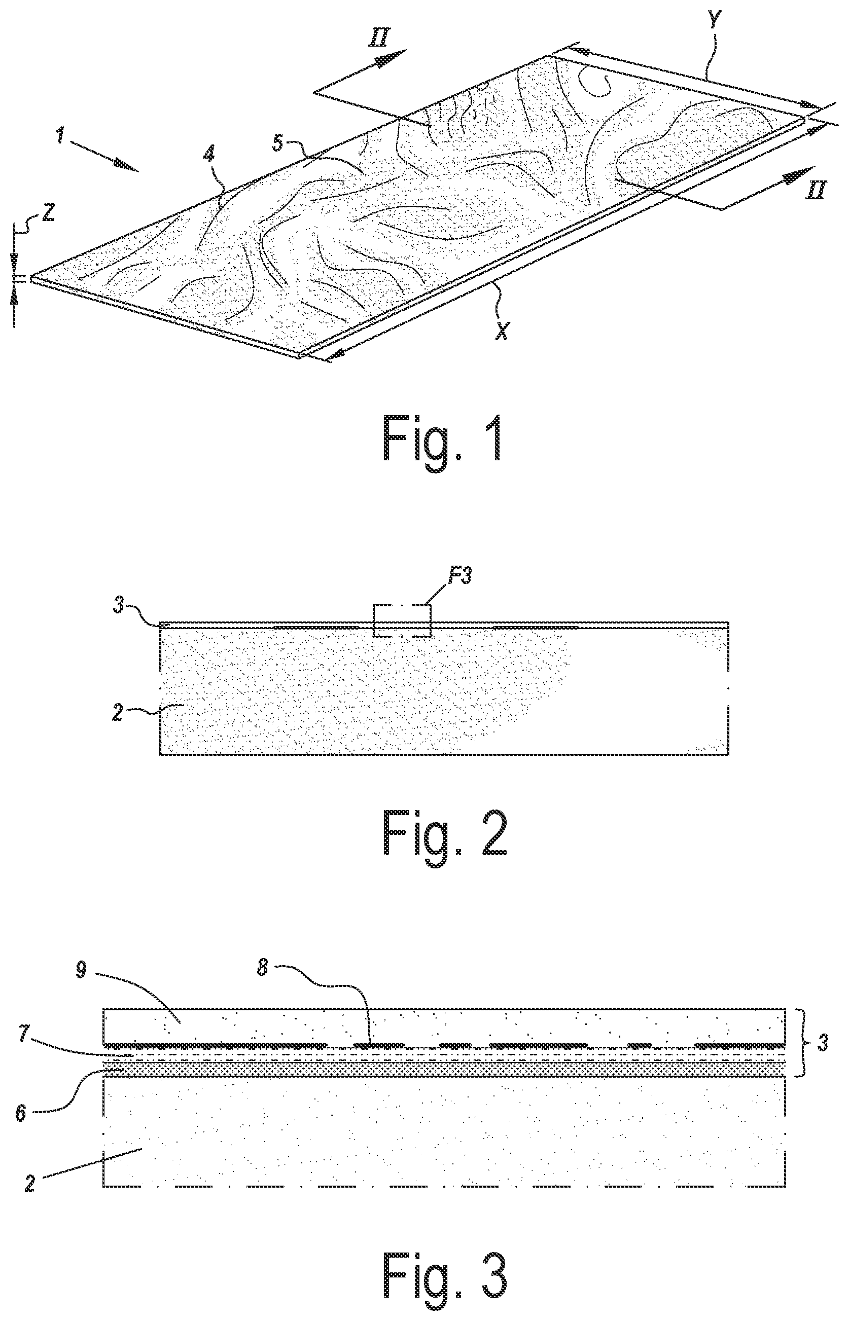 Patent US12338188 Figure 1 – Method for manufacturing a decorative element comprising an engineered stone and a decorative element comprising an engineered stone