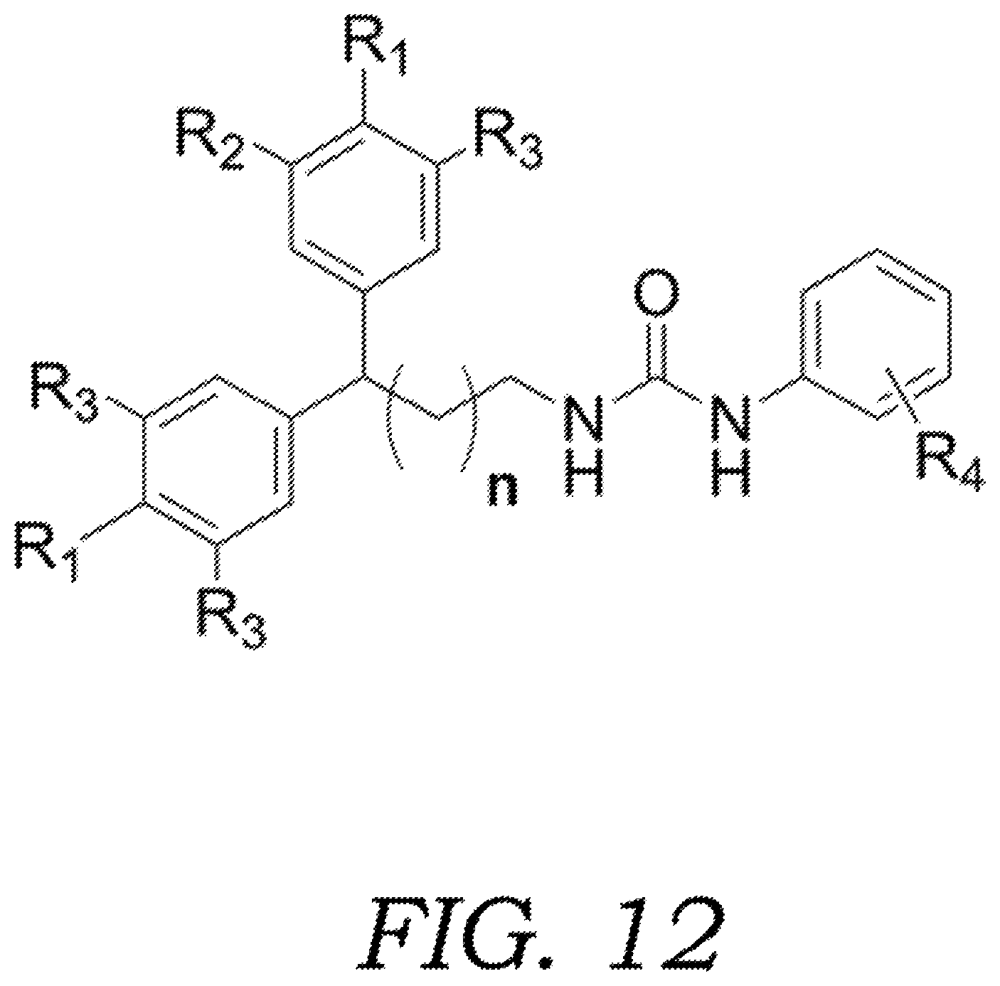 Patent US12338204 Figure 12 – Substituted bisphenylalkylurea compounds and methods of treating breast cancer