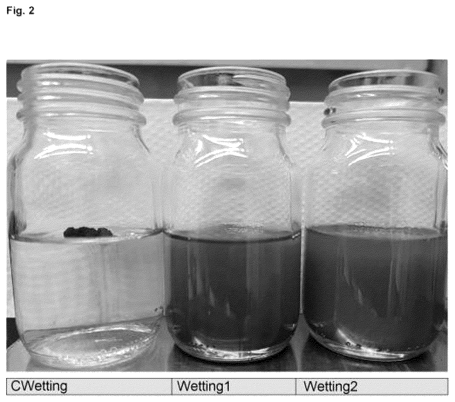 Patent US12338366 Figure 2 – Use of rhamnolipids and/or sophorolipids in coating compositions for obtaining a homogeneous colour appearance of the dry coating film and/or for increasing occupational safety in the production of coating compositions