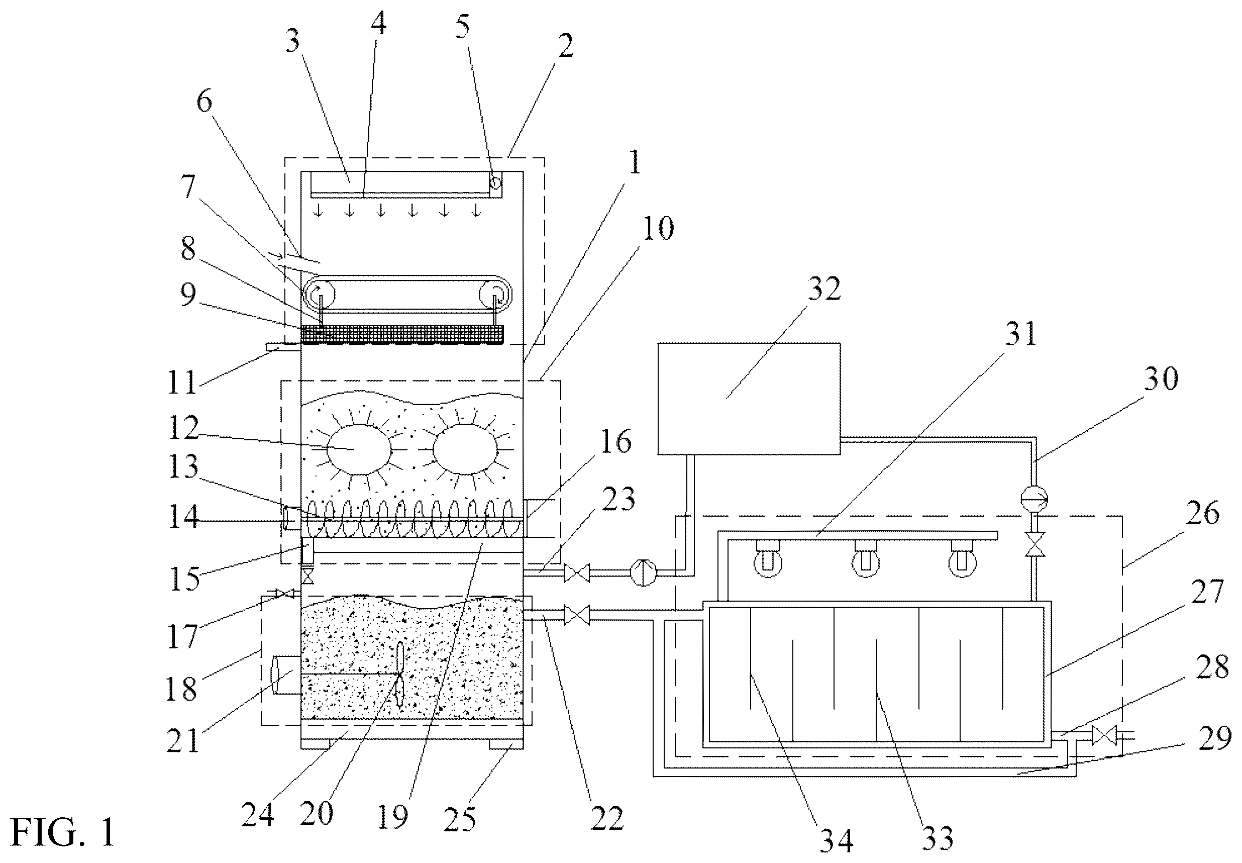 Patent US12338421 Figure 1 – Biohydrogen production device of corn stalks based on synchronous saccharification and fermentation and hydrogen production method thereof