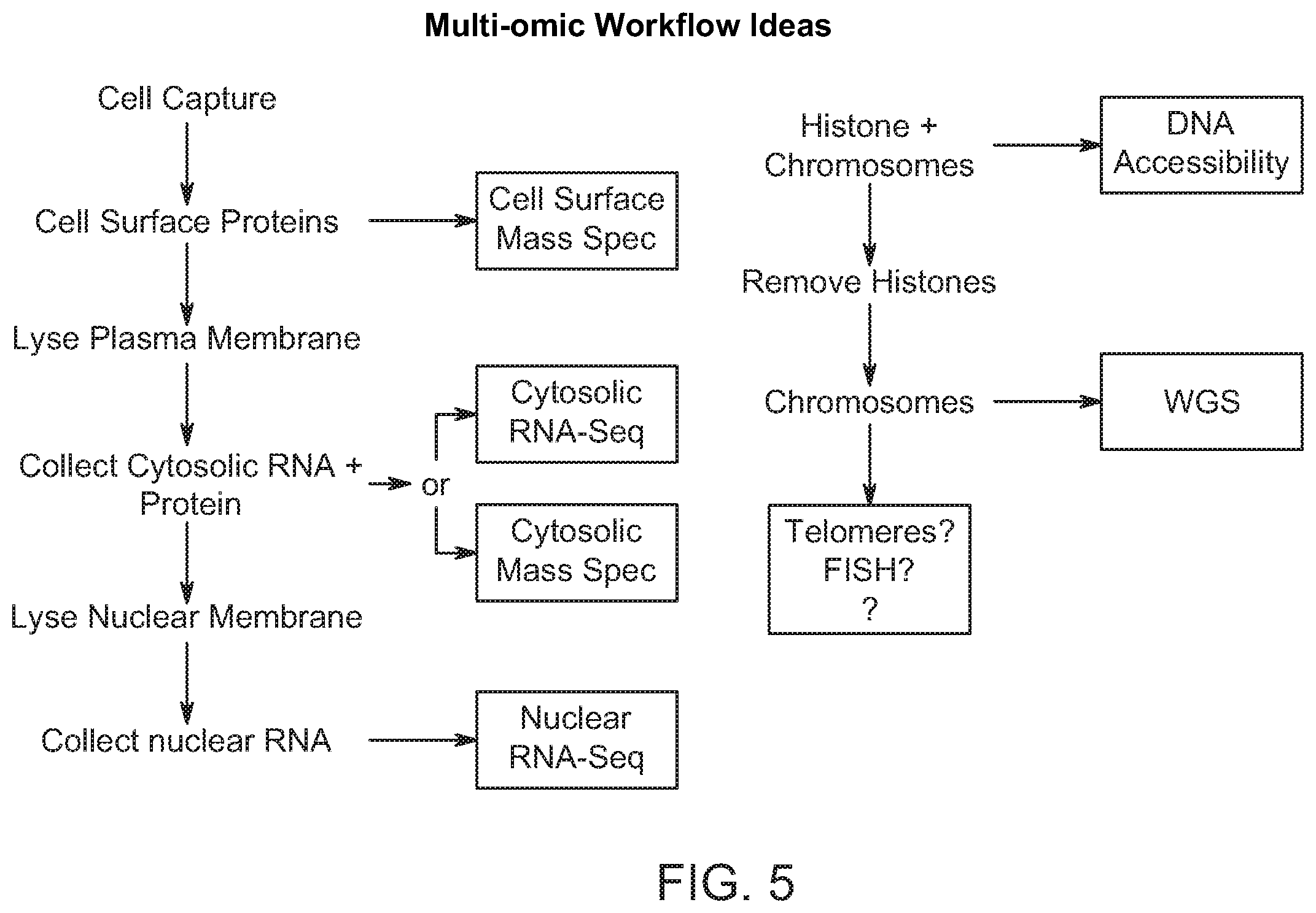 Patent US12338487 Figure 5 – Multiomic analysis of cell analytes using microfluidic systems