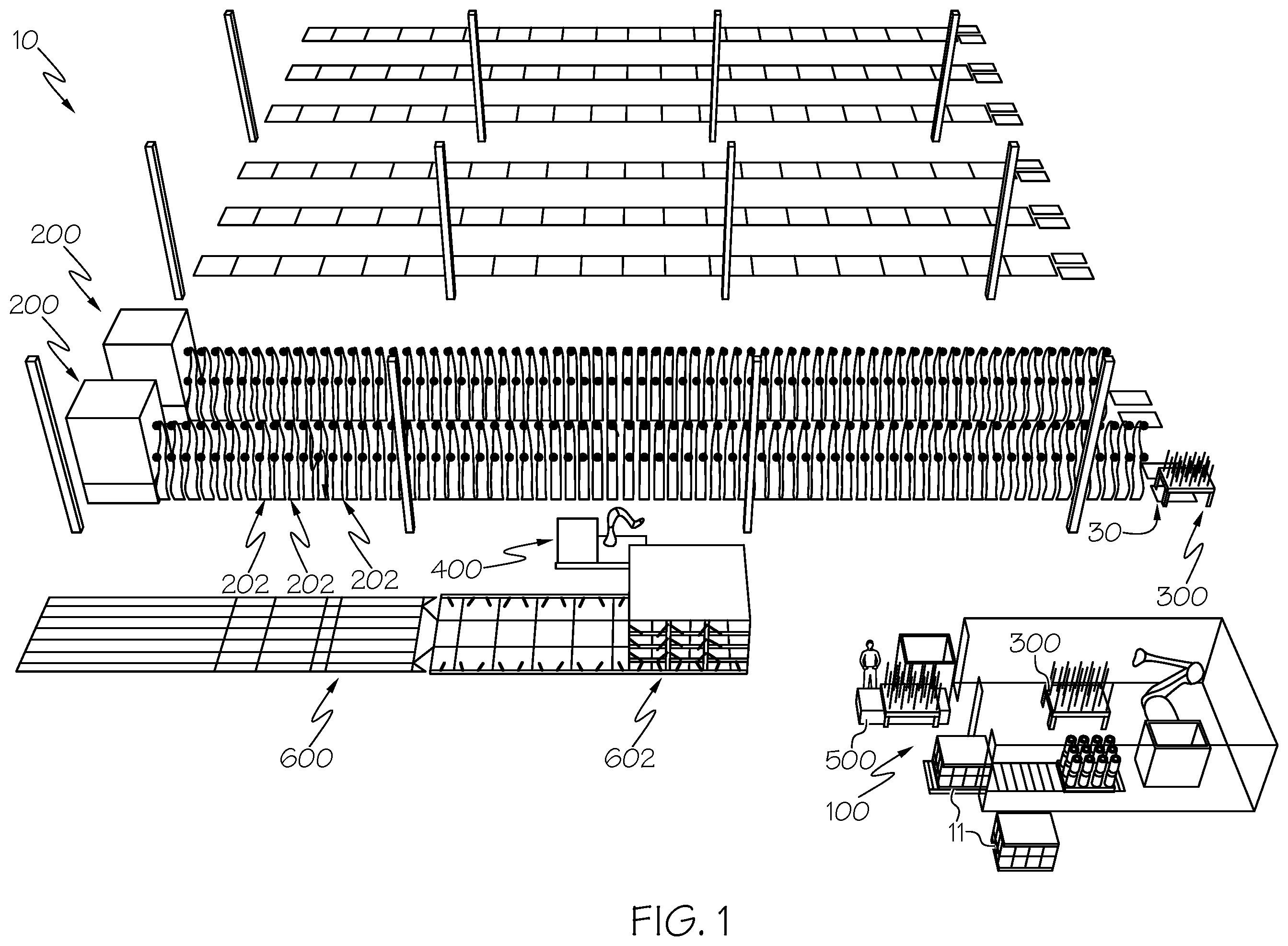 Patent US12338553 — System for handling and processing yarn — Figure 1