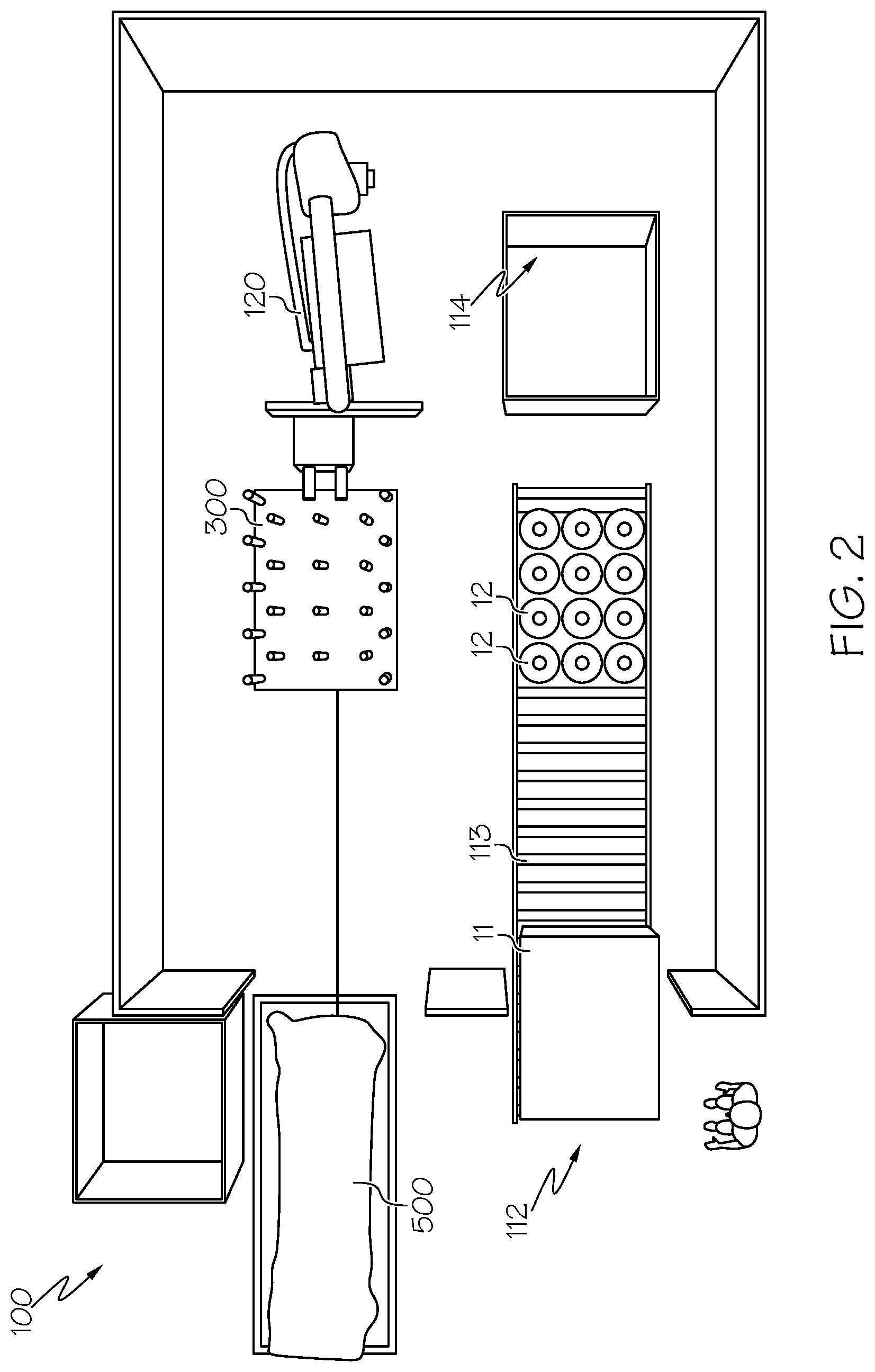 Patent US12338553 Figure 2 – System for handling and processing yarn