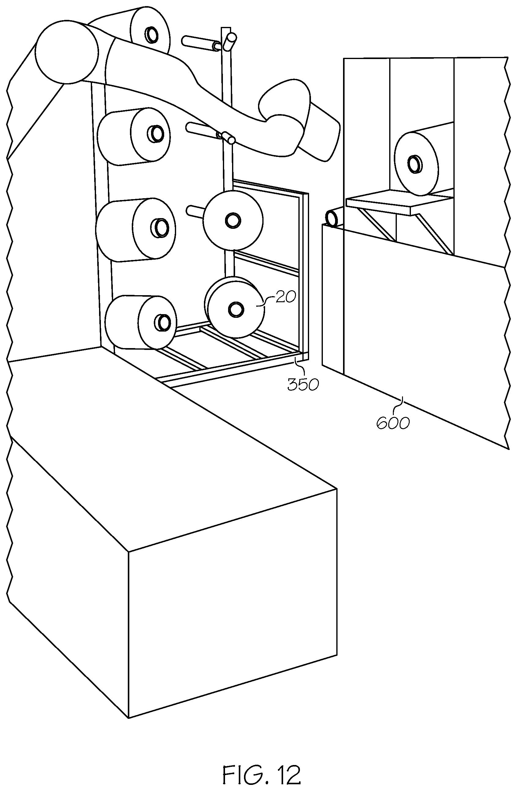 Patent US12338553 Figure 11 – System for handling and processing yarn