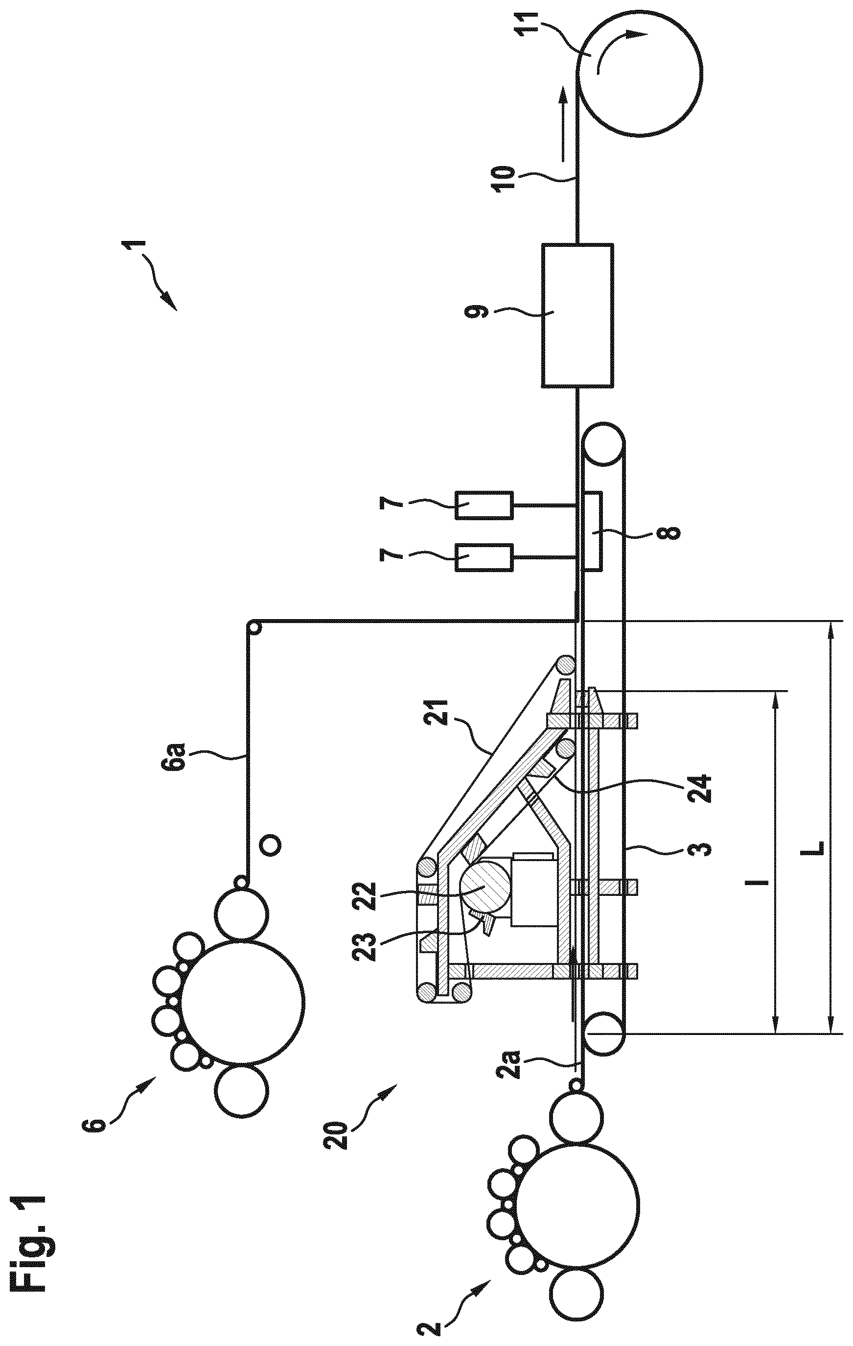 Patent US12338562 Figure 1 – System and method for producing a single- or multi-layer nonwoven