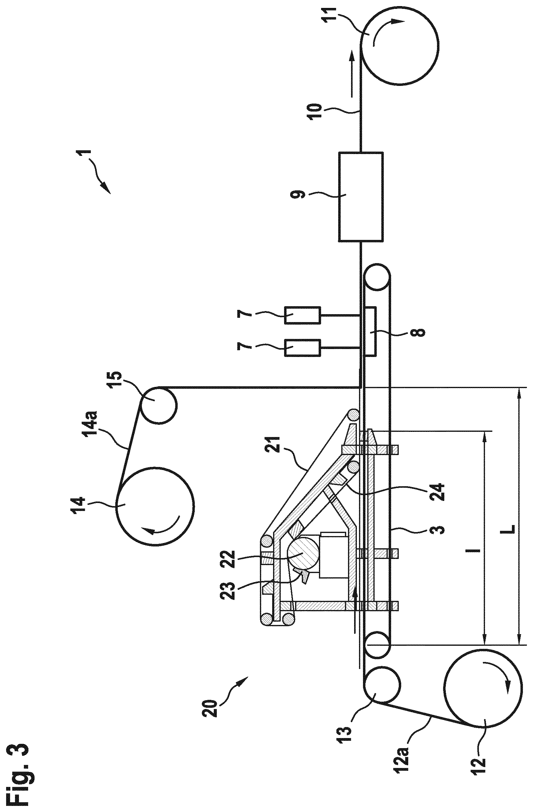 Patent US12338562 Figure 3 – System and method for producing a single- or multi-layer nonwoven