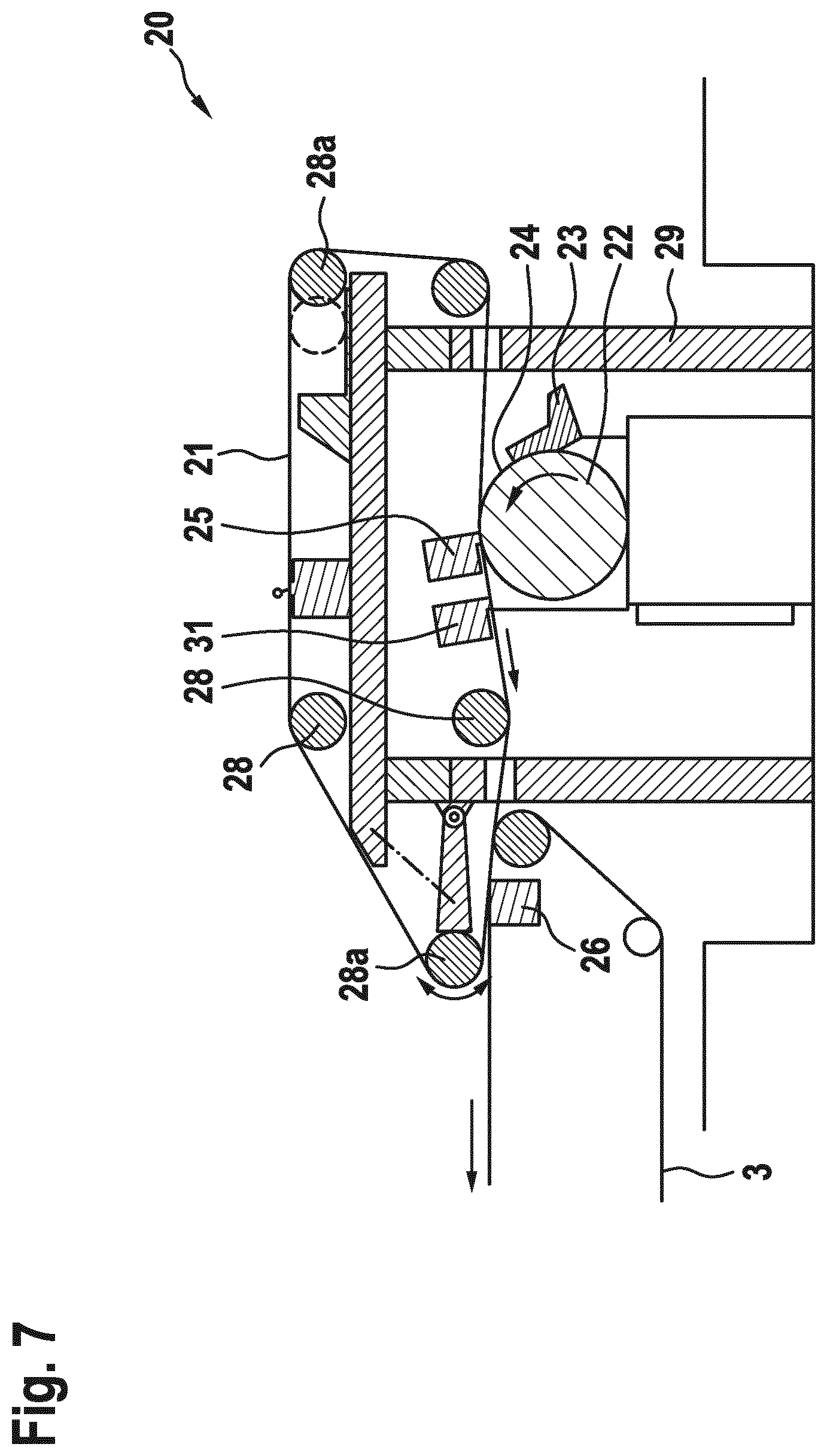 Patent US12338562 Figure 7 – System and method for producing a single- or multi-layer nonwoven