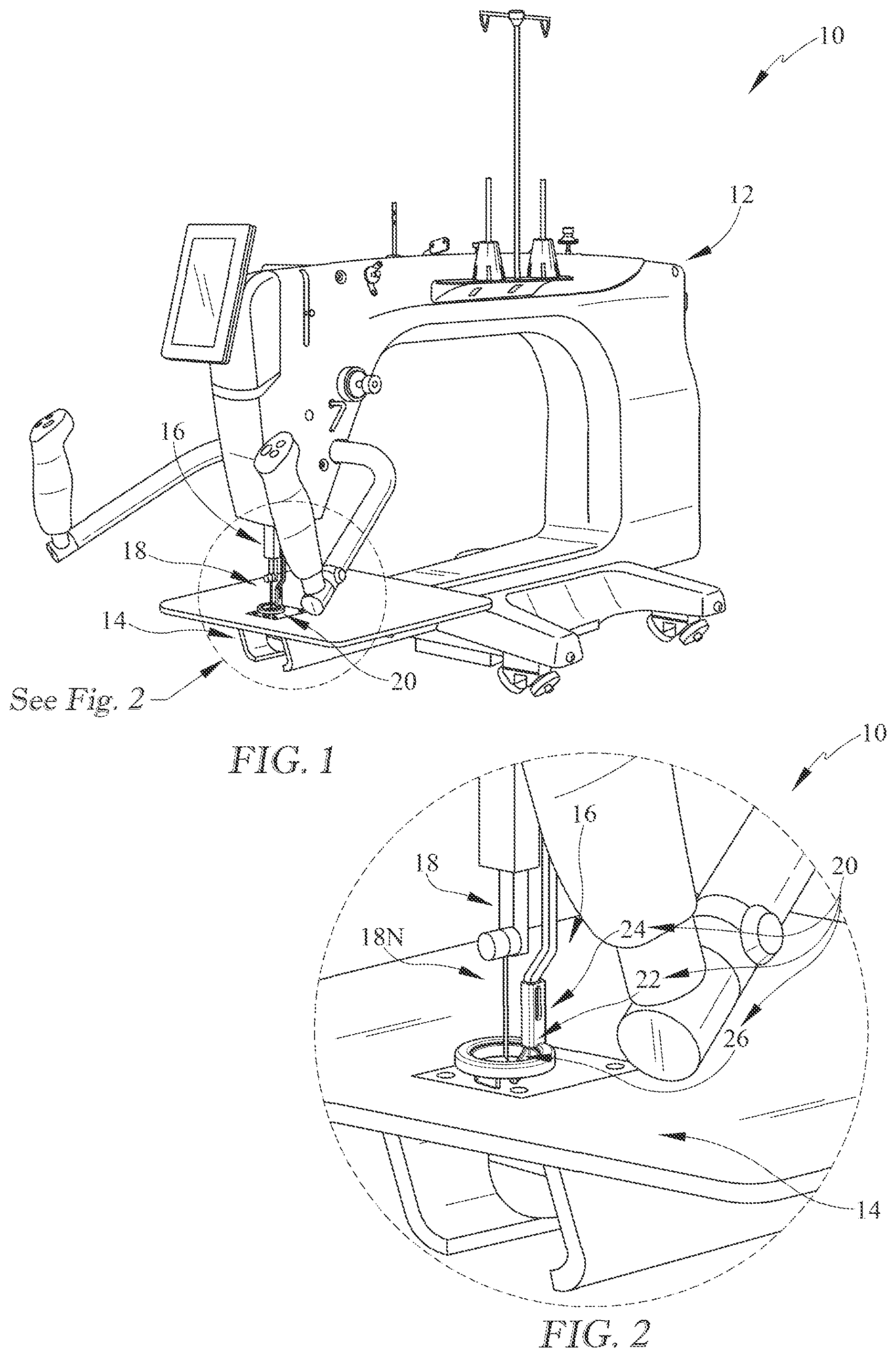 Patent US12338563 Figure 1 – Close stitch hopping foot