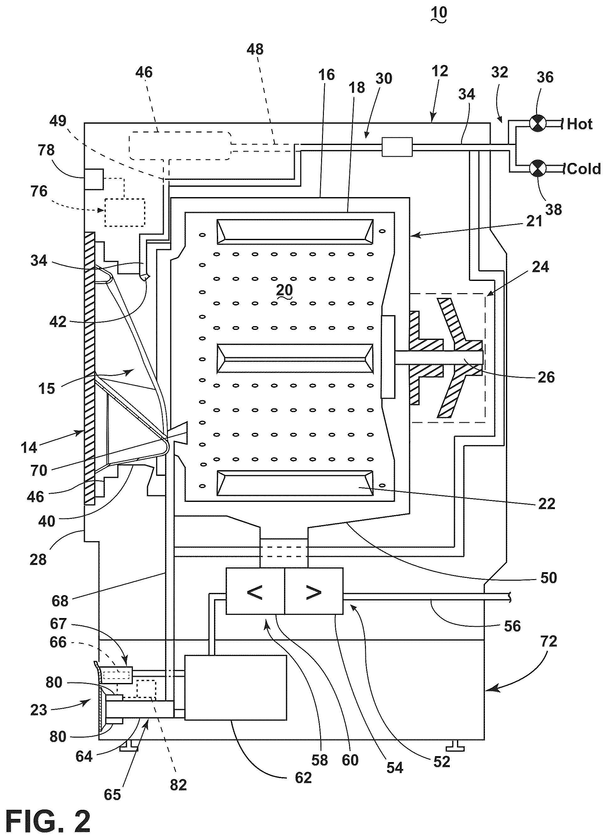 Patent US12338564 Figure 2 – Household appliance with luminary communication interface