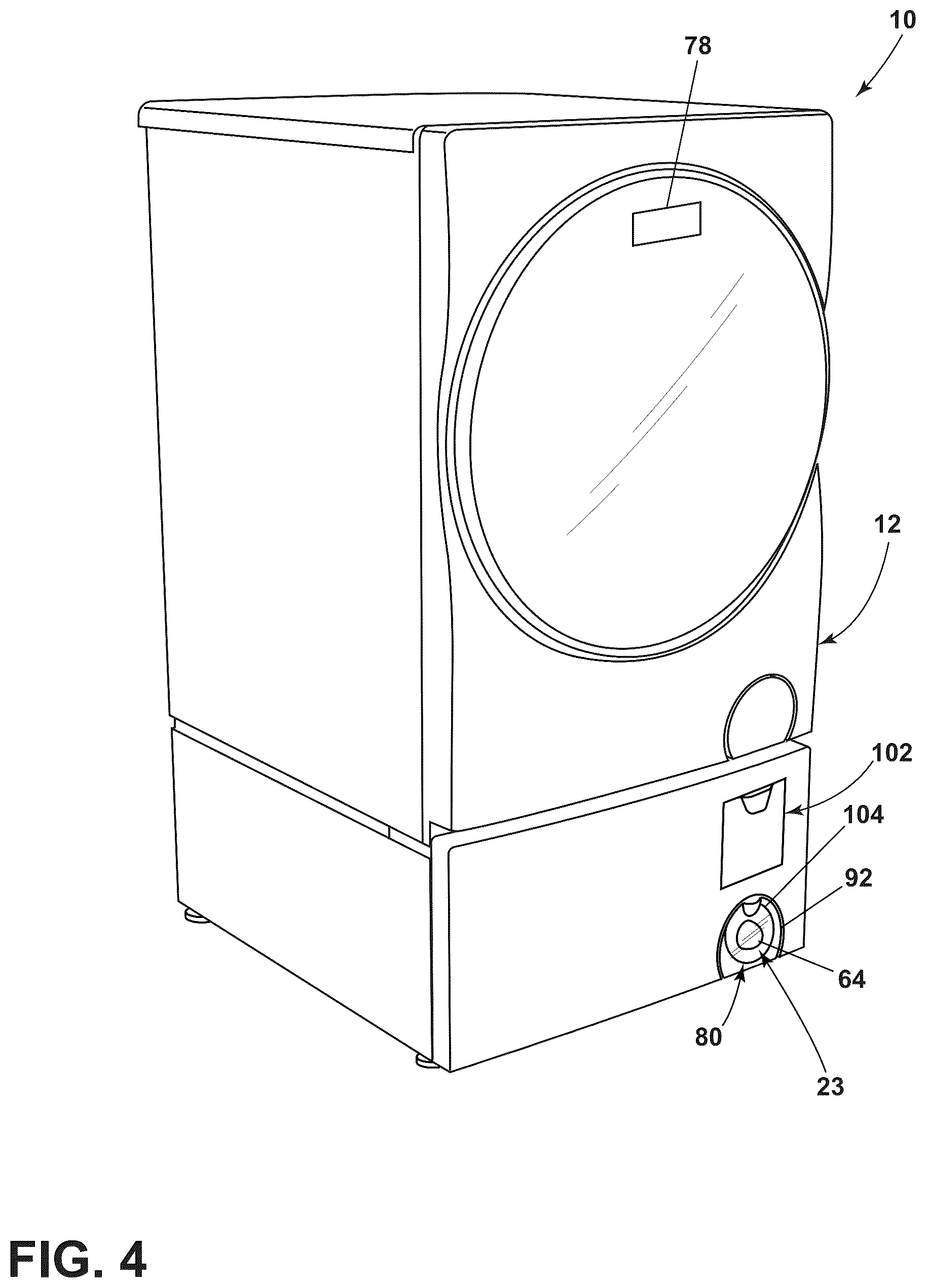 Patent US12338564 Figure 4 – Household appliance with luminary communication interface