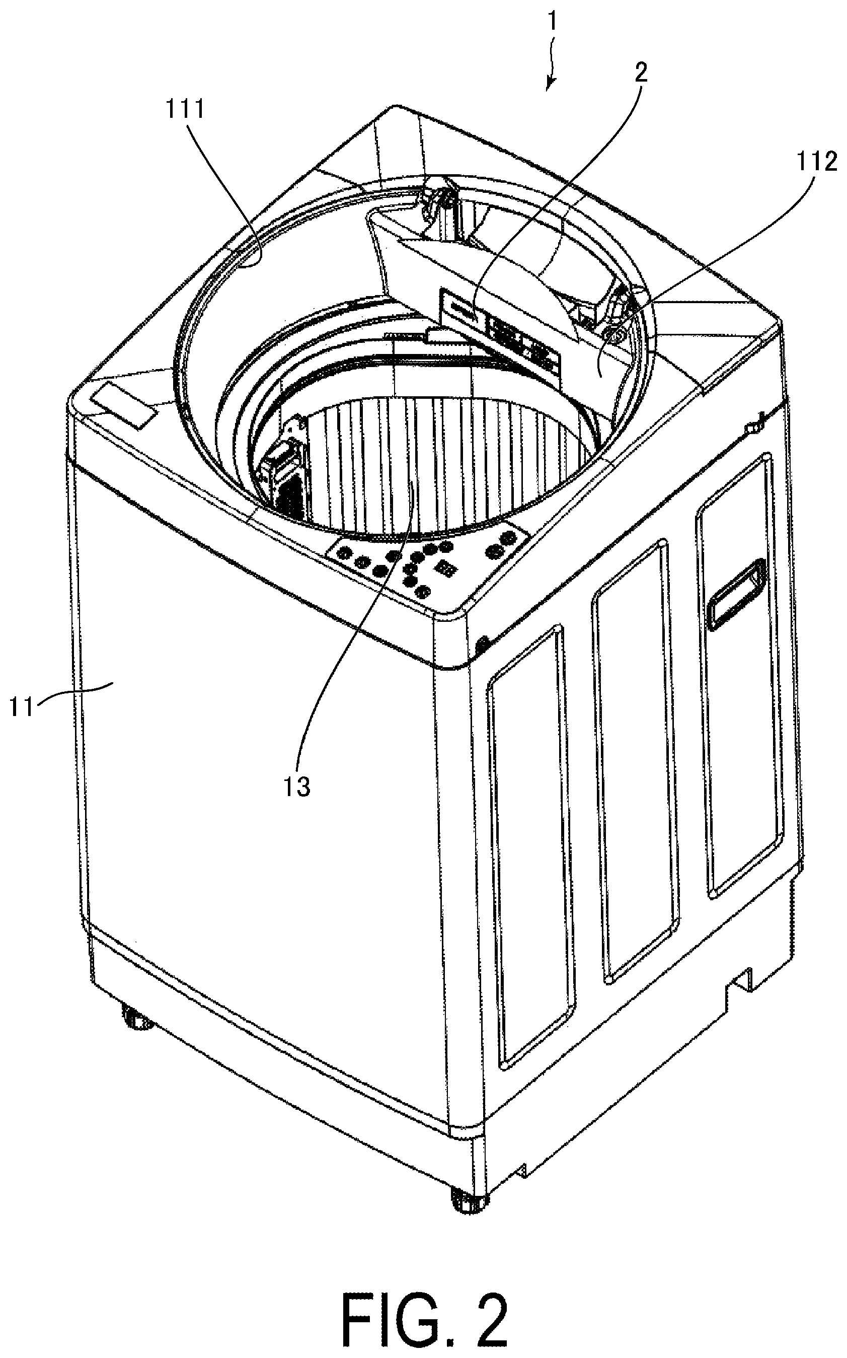 Patent US12338566 Figure 2 – Case and washing machine