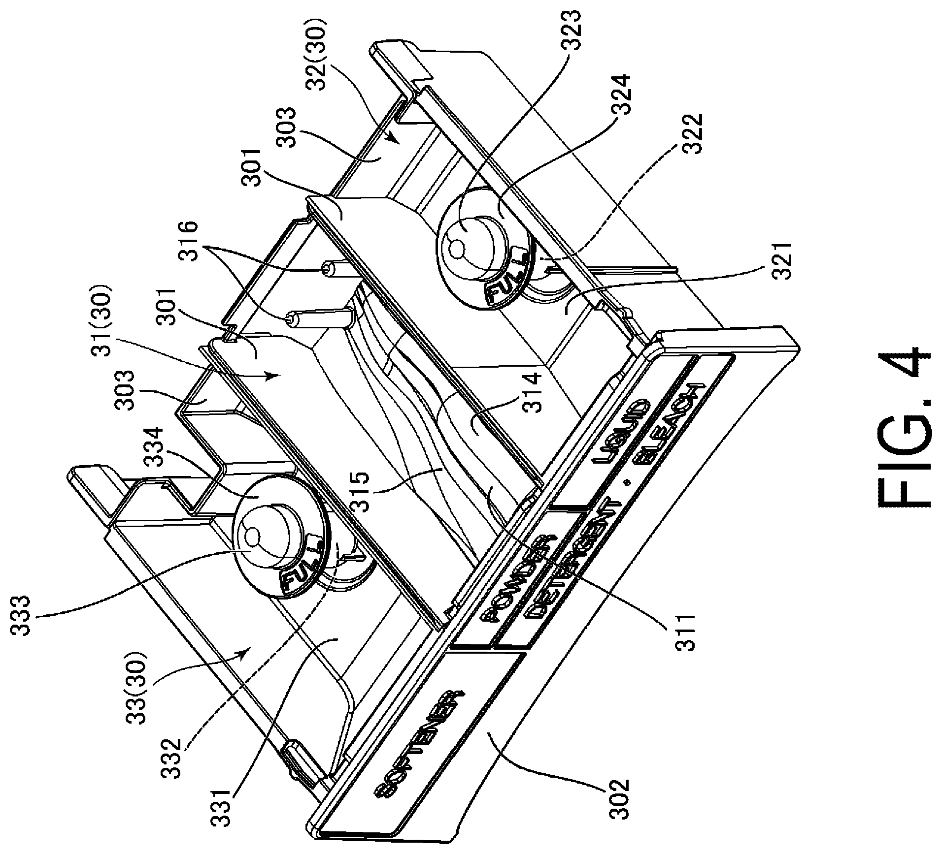 Patent US12338566 Figure 4 – Case and washing machine