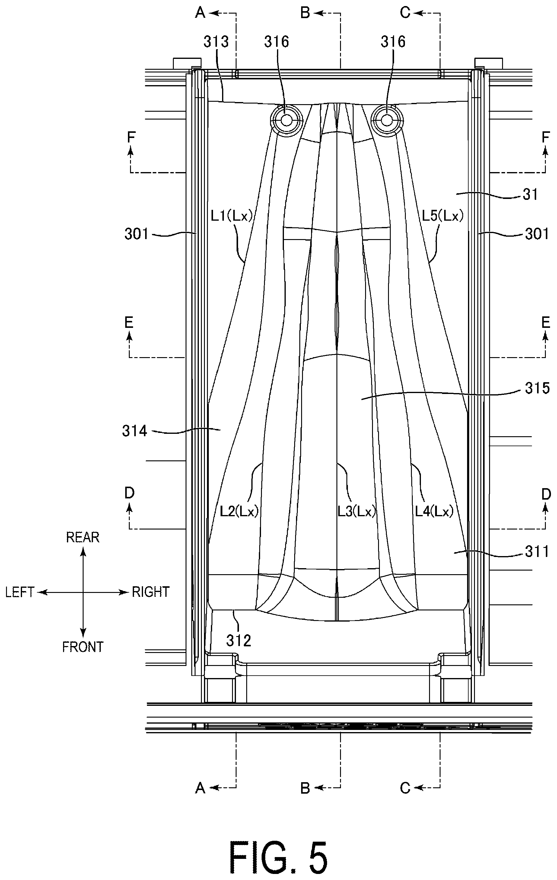 Patent US12338566 Figure 5 – Case and washing machine