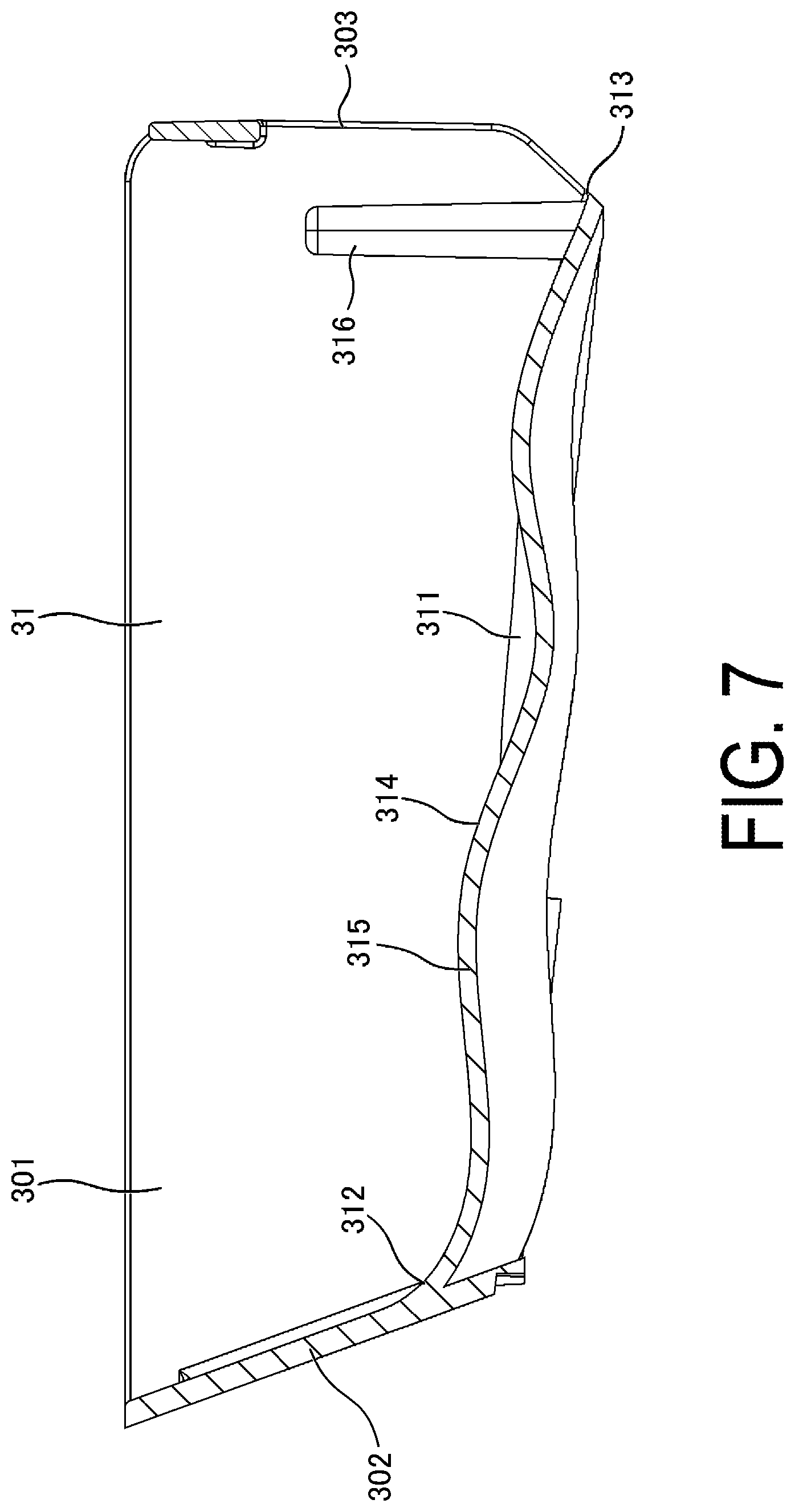 Patent US12338566 Figure 7 – Case and washing machine
