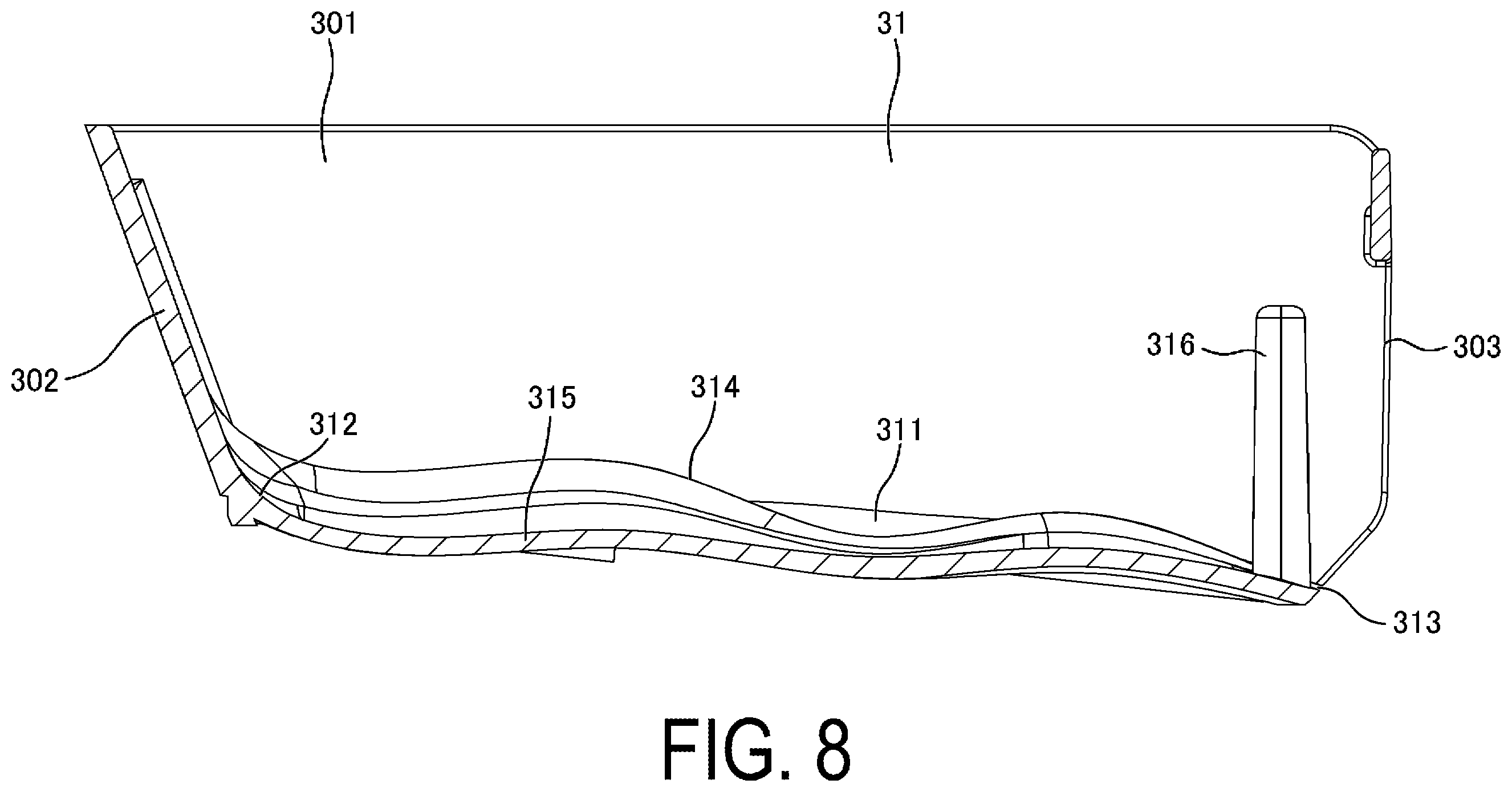 Patent US12338566 Figure 8 – Case and washing machine