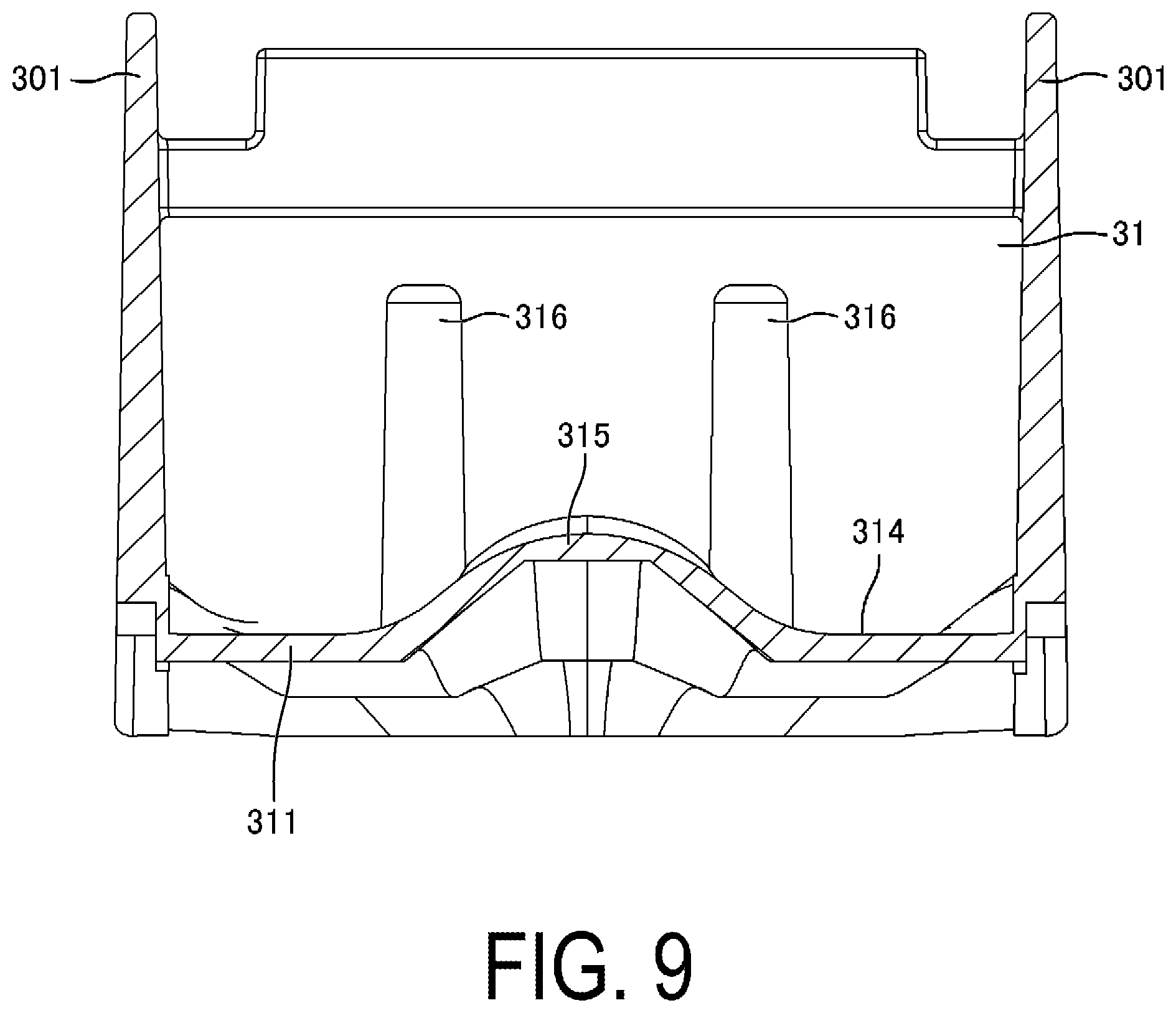 Patent US12338566 Figure 9 – Case and washing machine