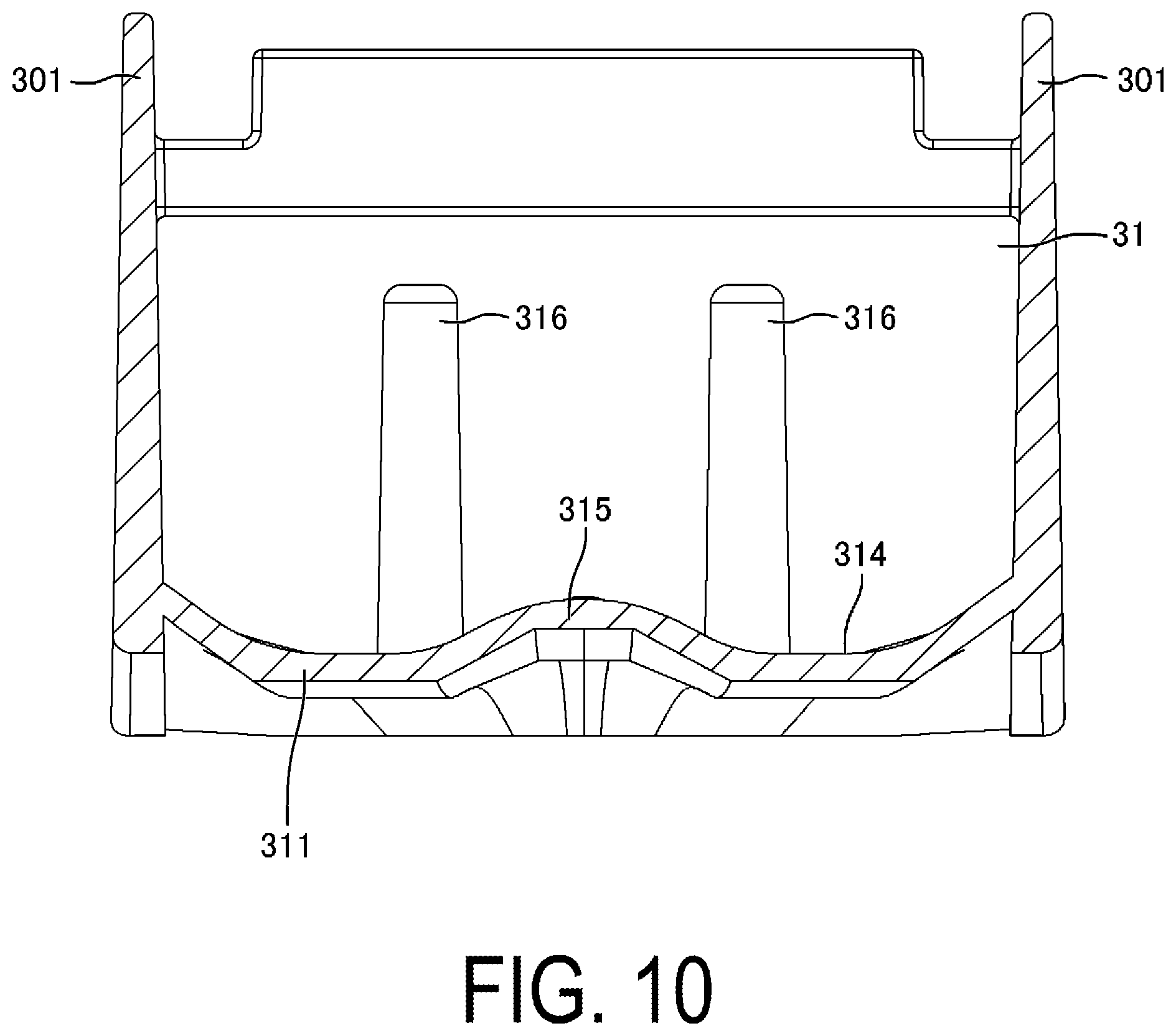 Patent US12338566 Figure 10 – Case and washing machine