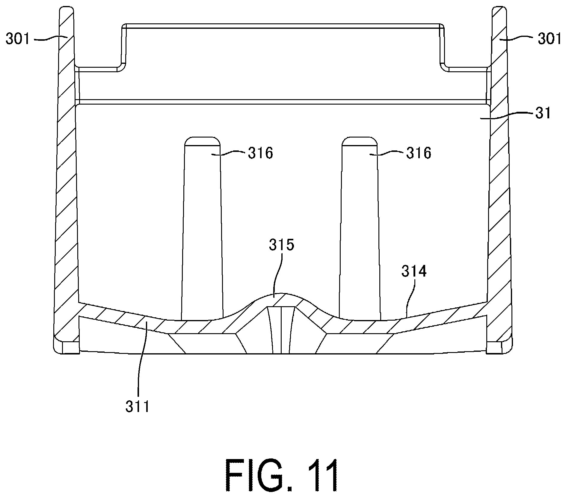 Patent US12338566 Figure 11 – Case and washing machine
