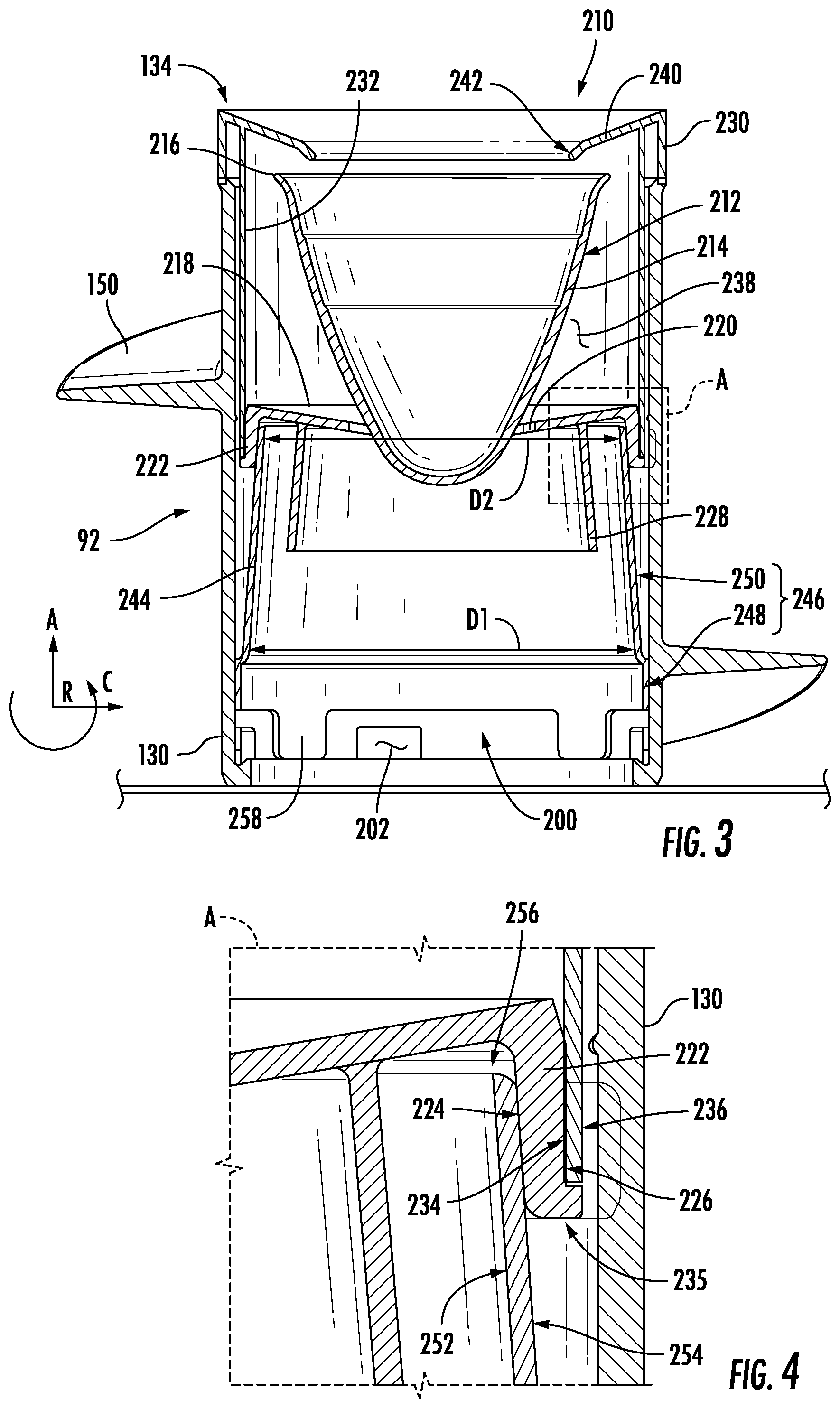 Patent US12338567 Figure 3 – Additive accessory for an agitator post in a washing machine appliance