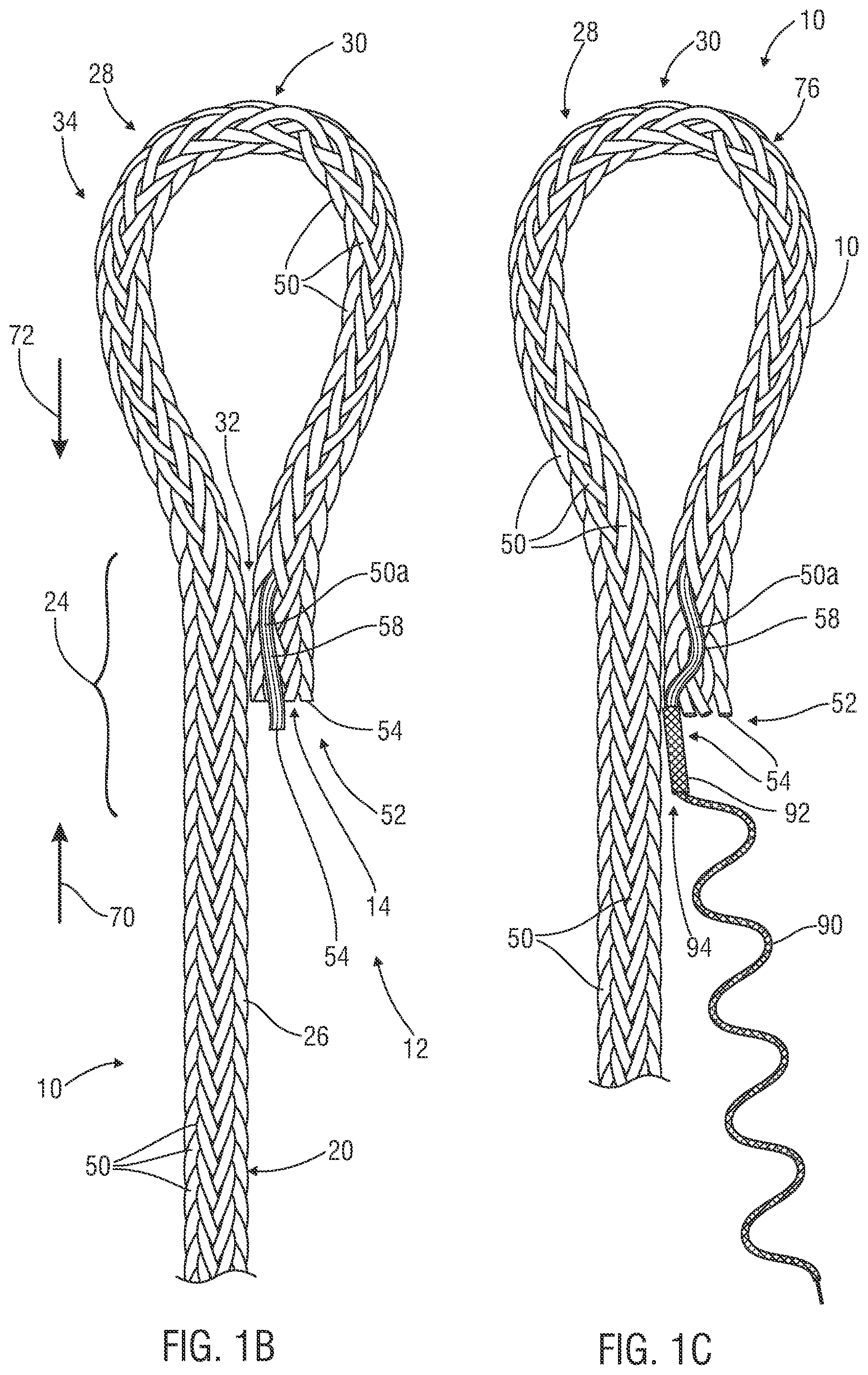 Patent US12338577 Figure 2 – Rope eye splice and systems, apparatus and methods for forming an eye in a rope