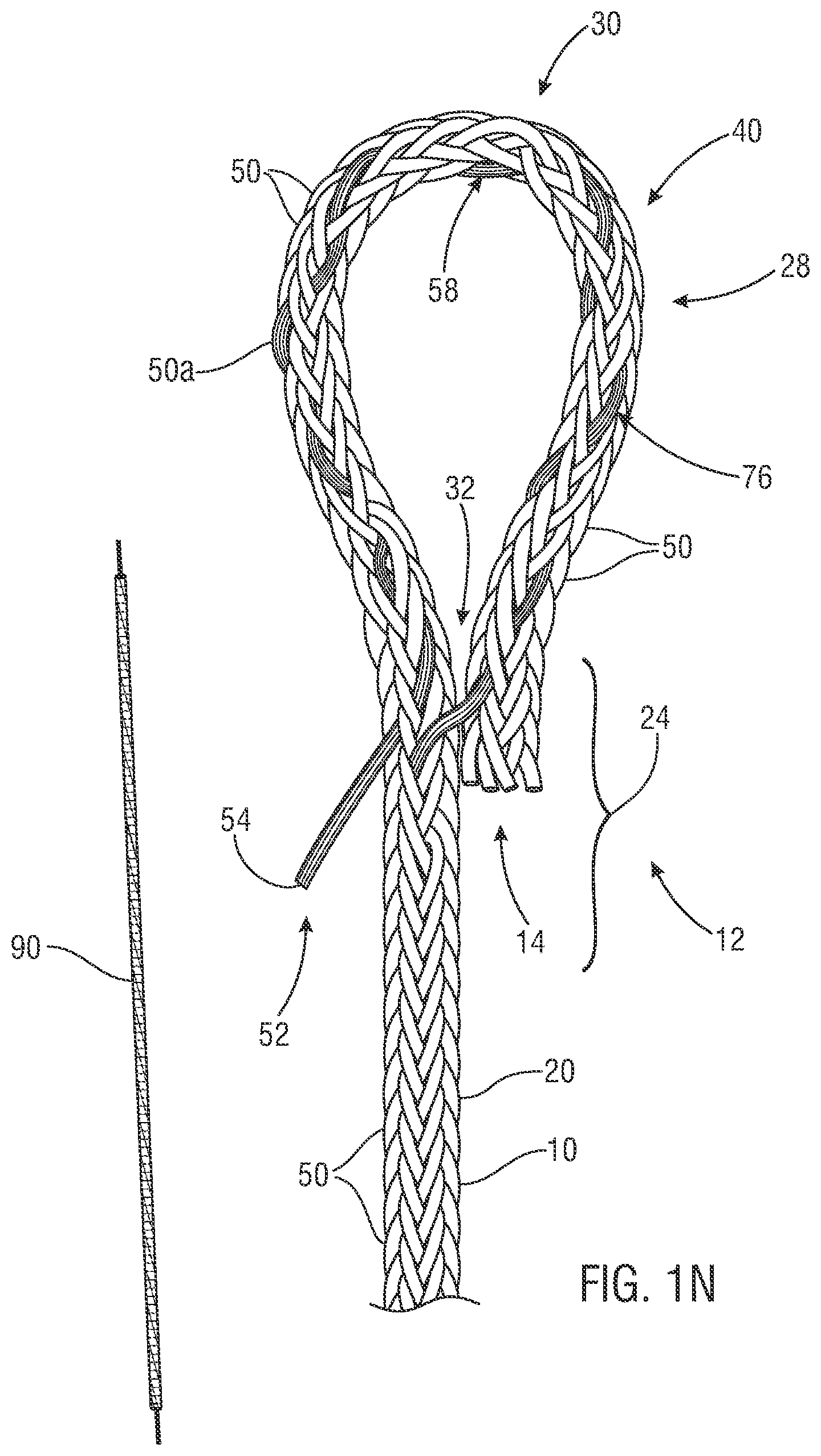 Patent US12338577 Figure 8 – Rope eye splice and systems, apparatus and methods for forming an eye in a rope