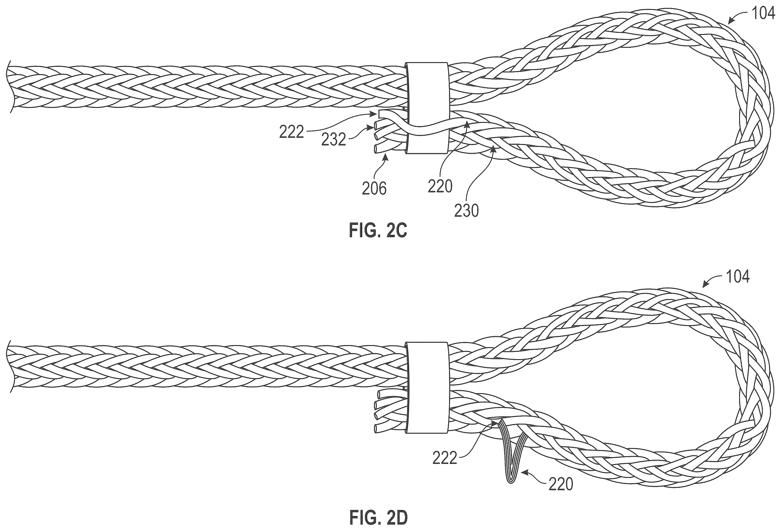 Patent US12338577 Figure 11 – Rope eye splice and systems, apparatus and methods for forming an eye in a rope