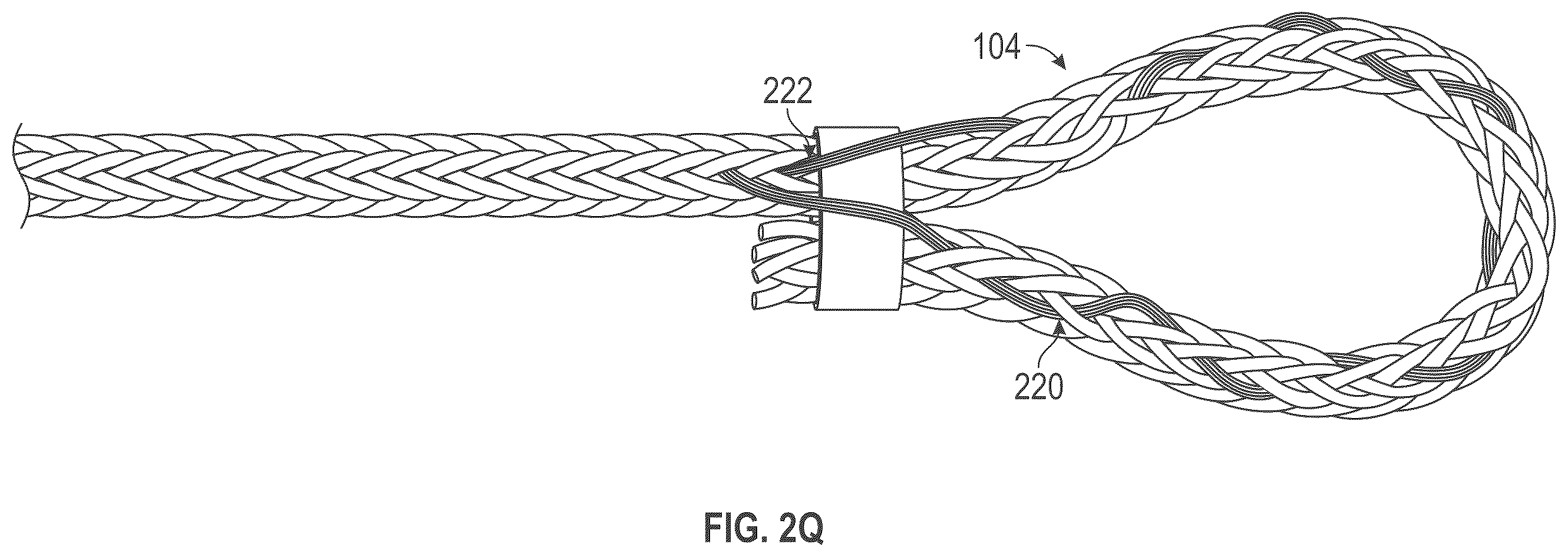 Patent US12338577 Figure 18 – Rope eye splice and systems, apparatus and methods for forming an eye in a rope