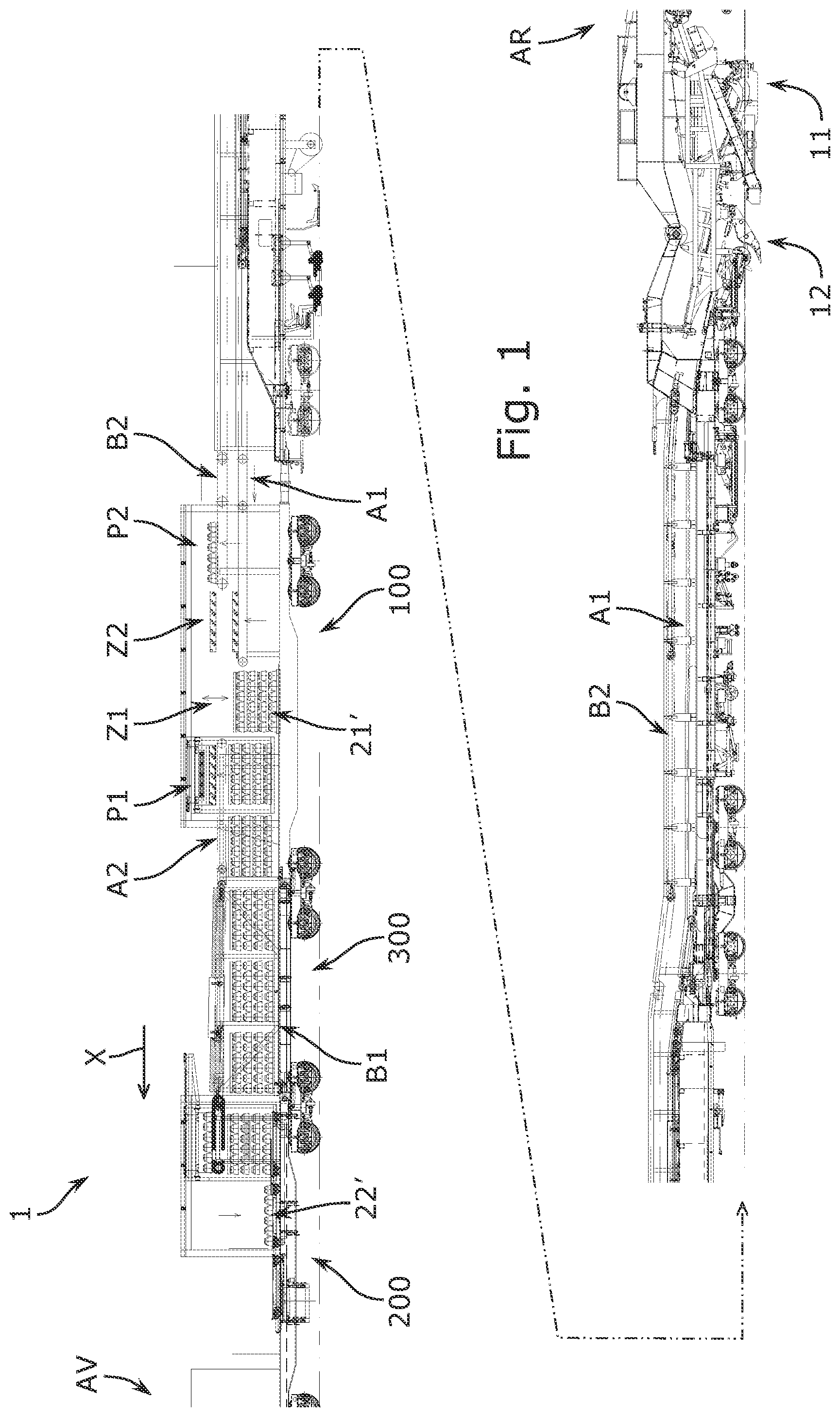 Patent US12338582 Figure 1 – Transfer car for sleepers and the associated railway vehicle