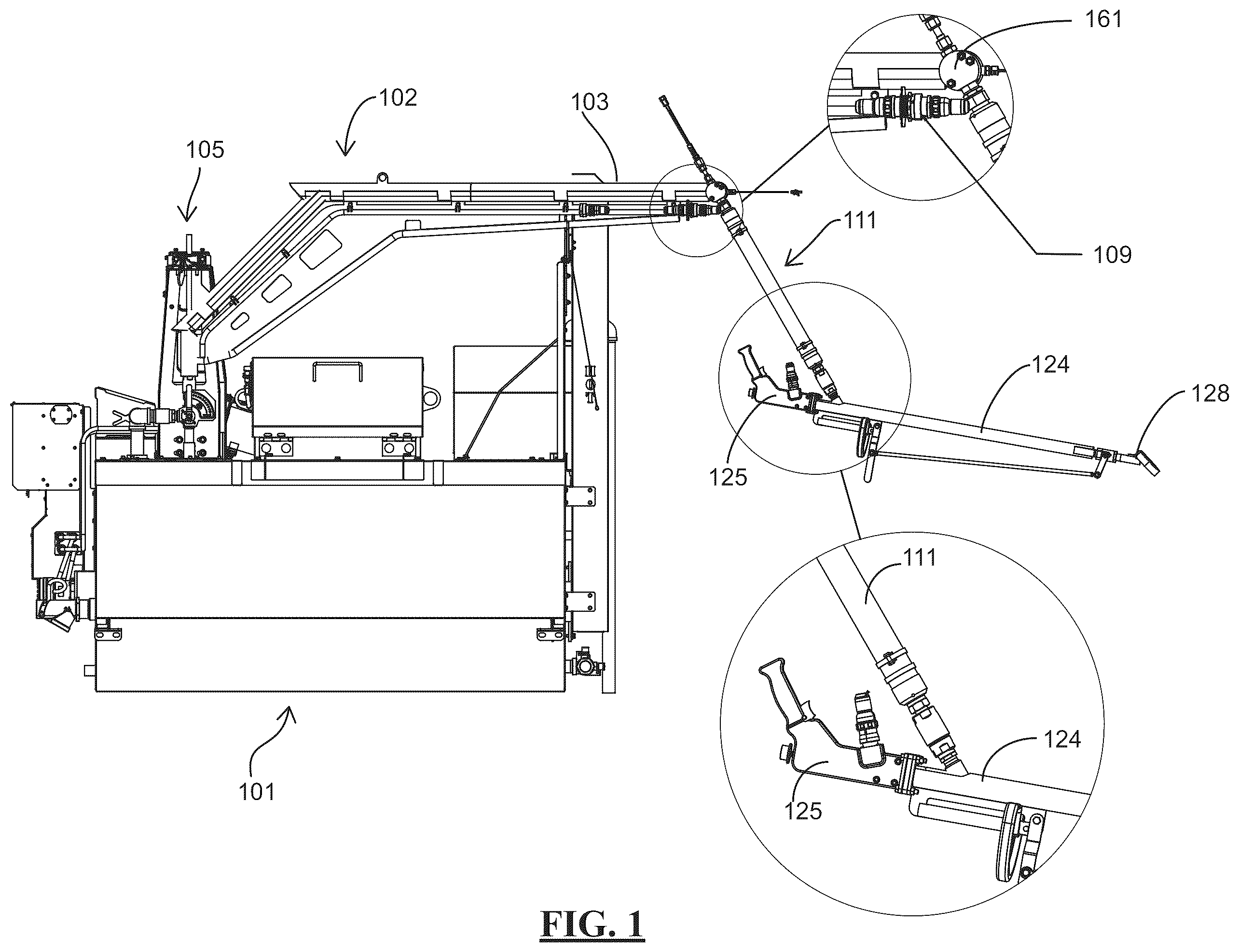 Patent US12338587 Figure 1 – Heatable hose assembly for asphalt repair and methods of use