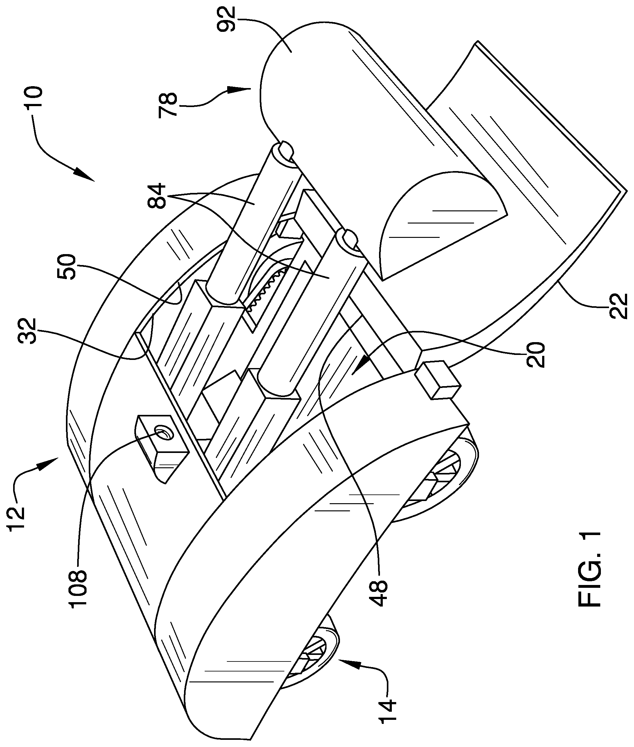 Patent US12338592 Figure 1 – Animal feces collection assembly
