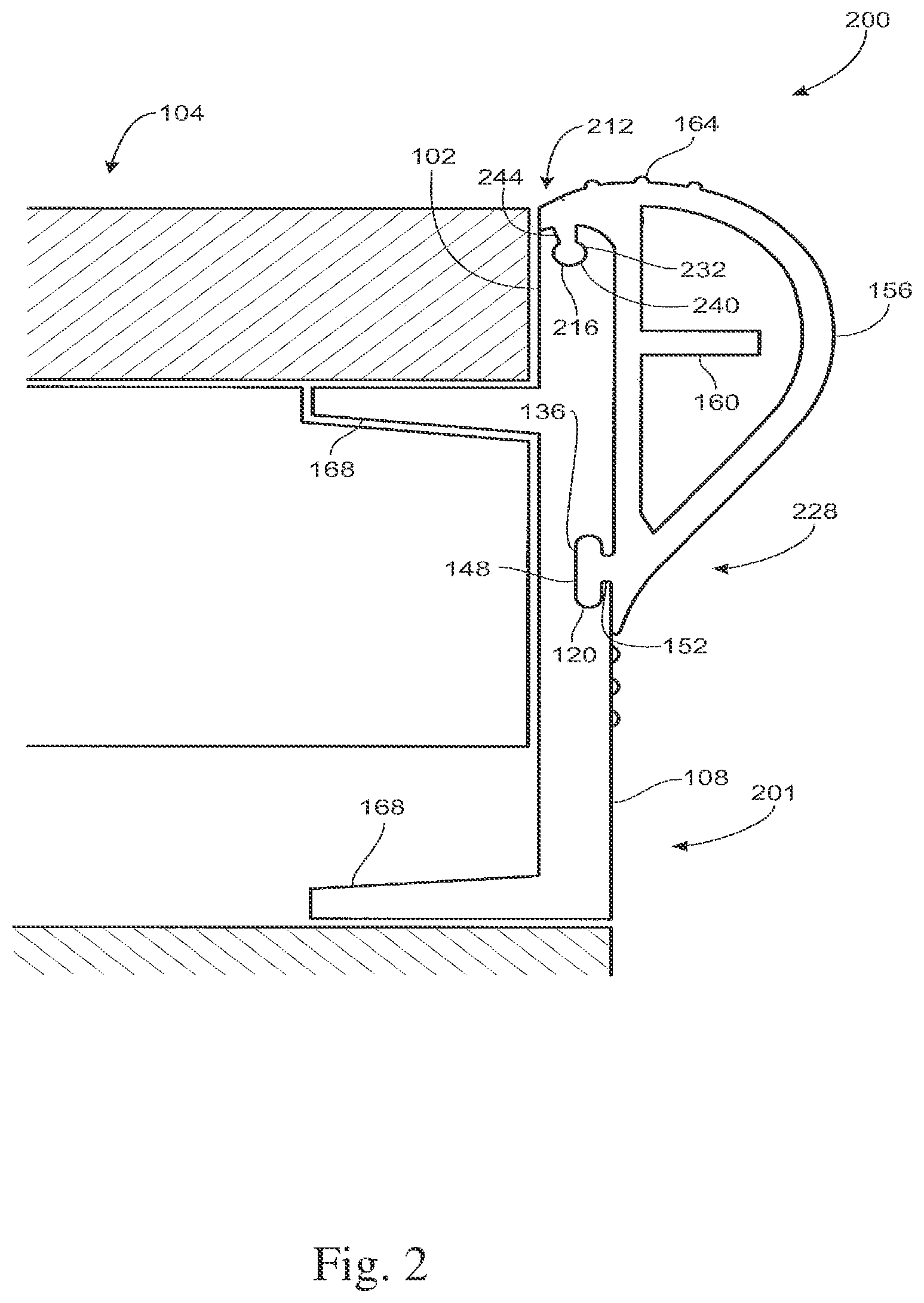 Patent US12338594 Figure 2 – Frame rail assemblies and interlocking frame rail systems