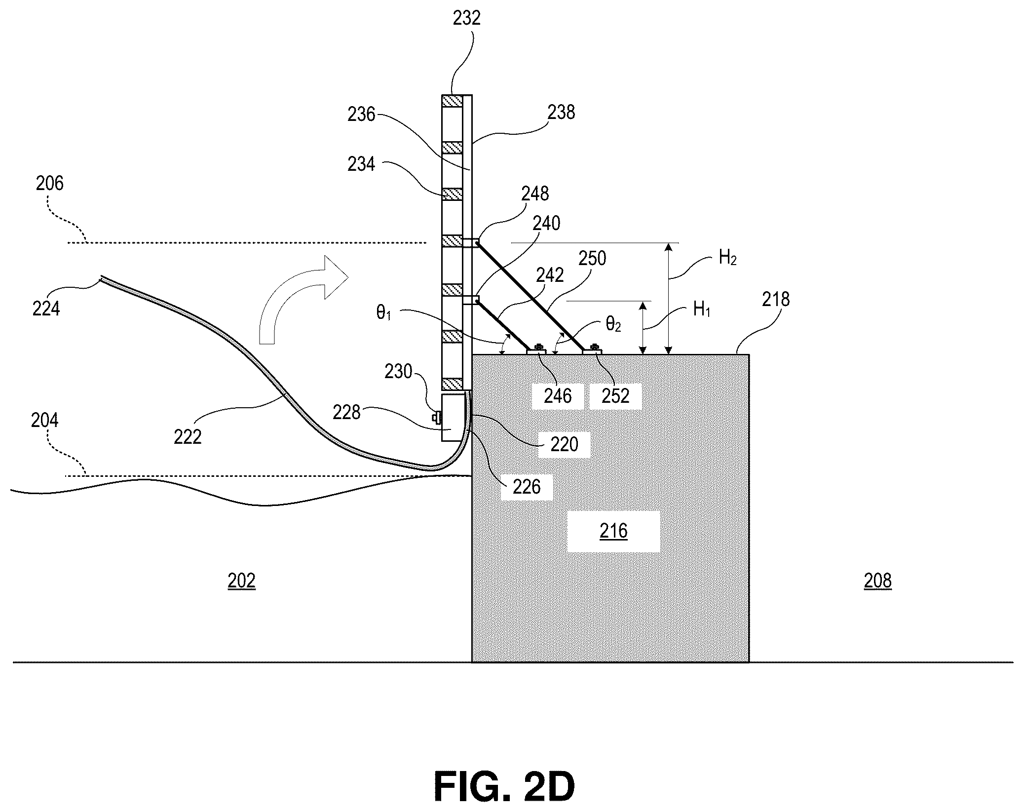 Patent US12338596 Figure 5 – Seawall construction using concrete forms