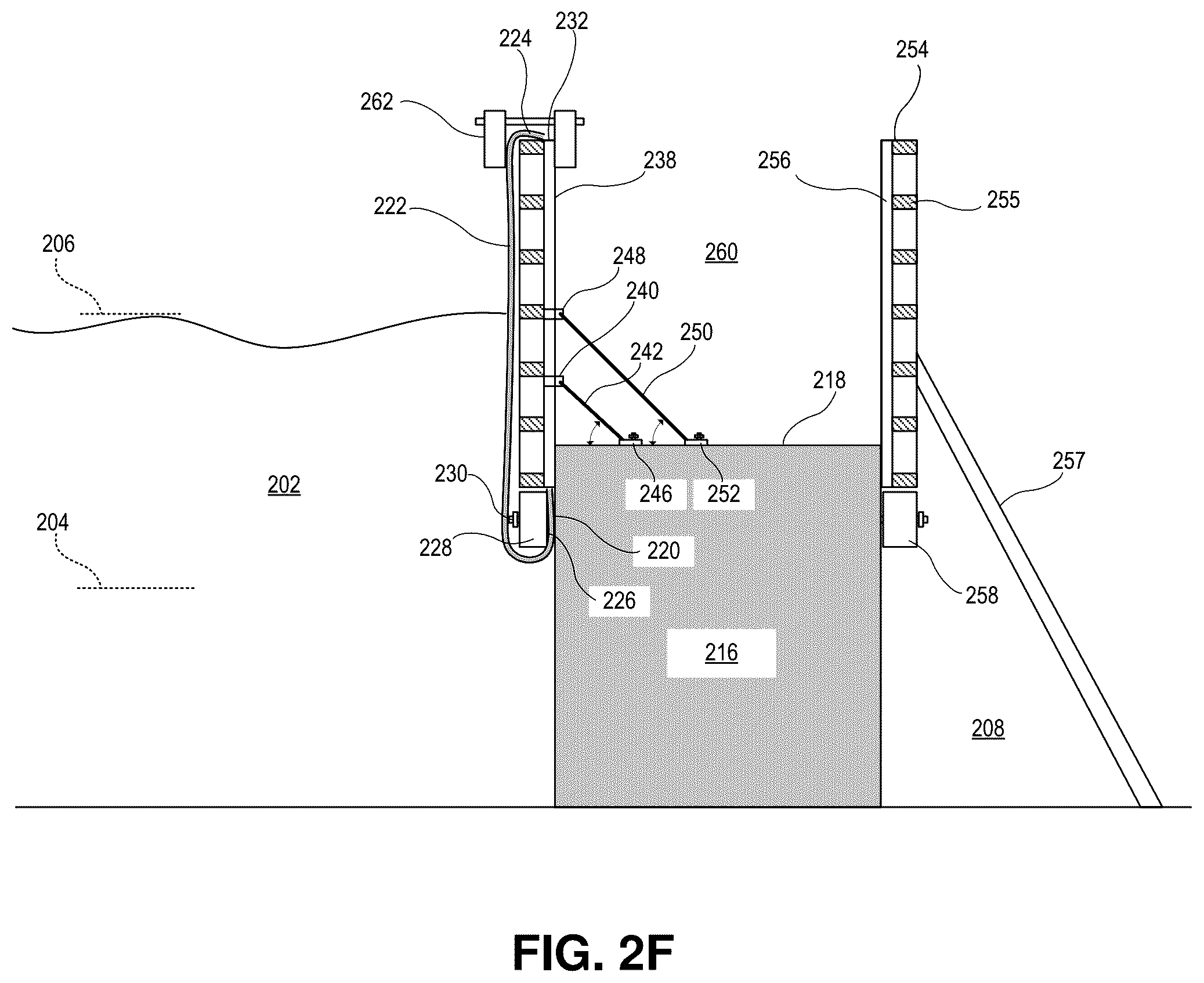 Patent US12338596 Figure 7 – Seawall construction using concrete forms