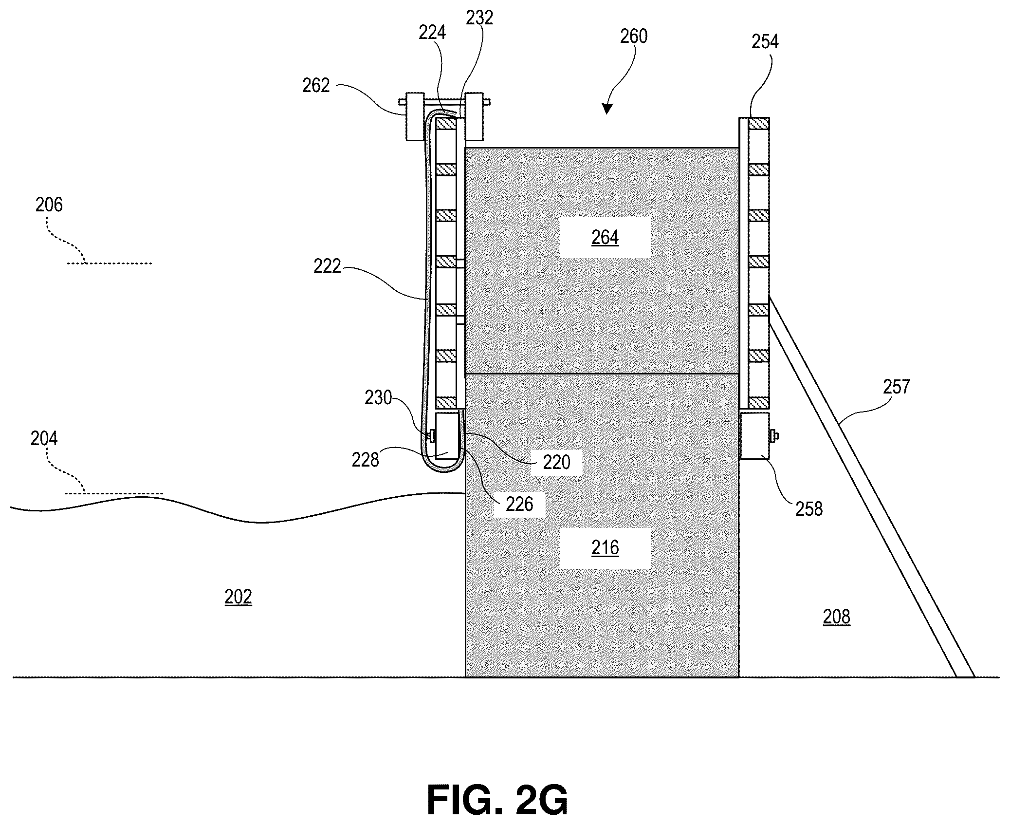 Patent US12338596 Figure 8 – Seawall construction using concrete forms