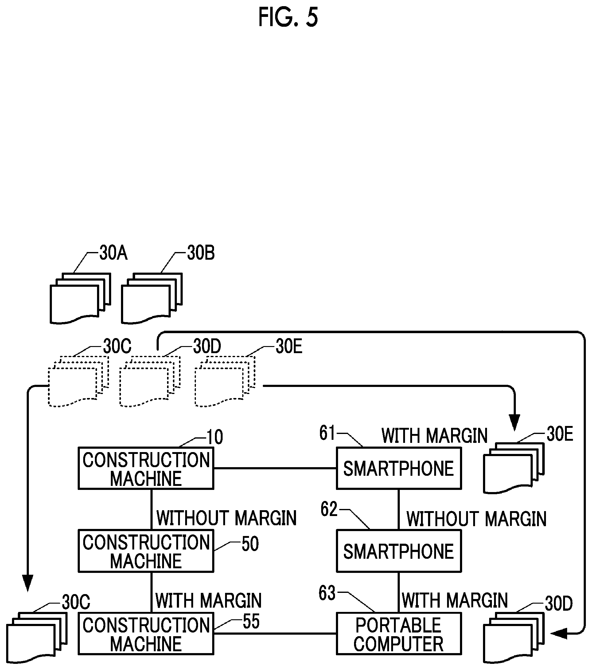 Patent US12338605 Figure 5 – Construction machine and information processing system