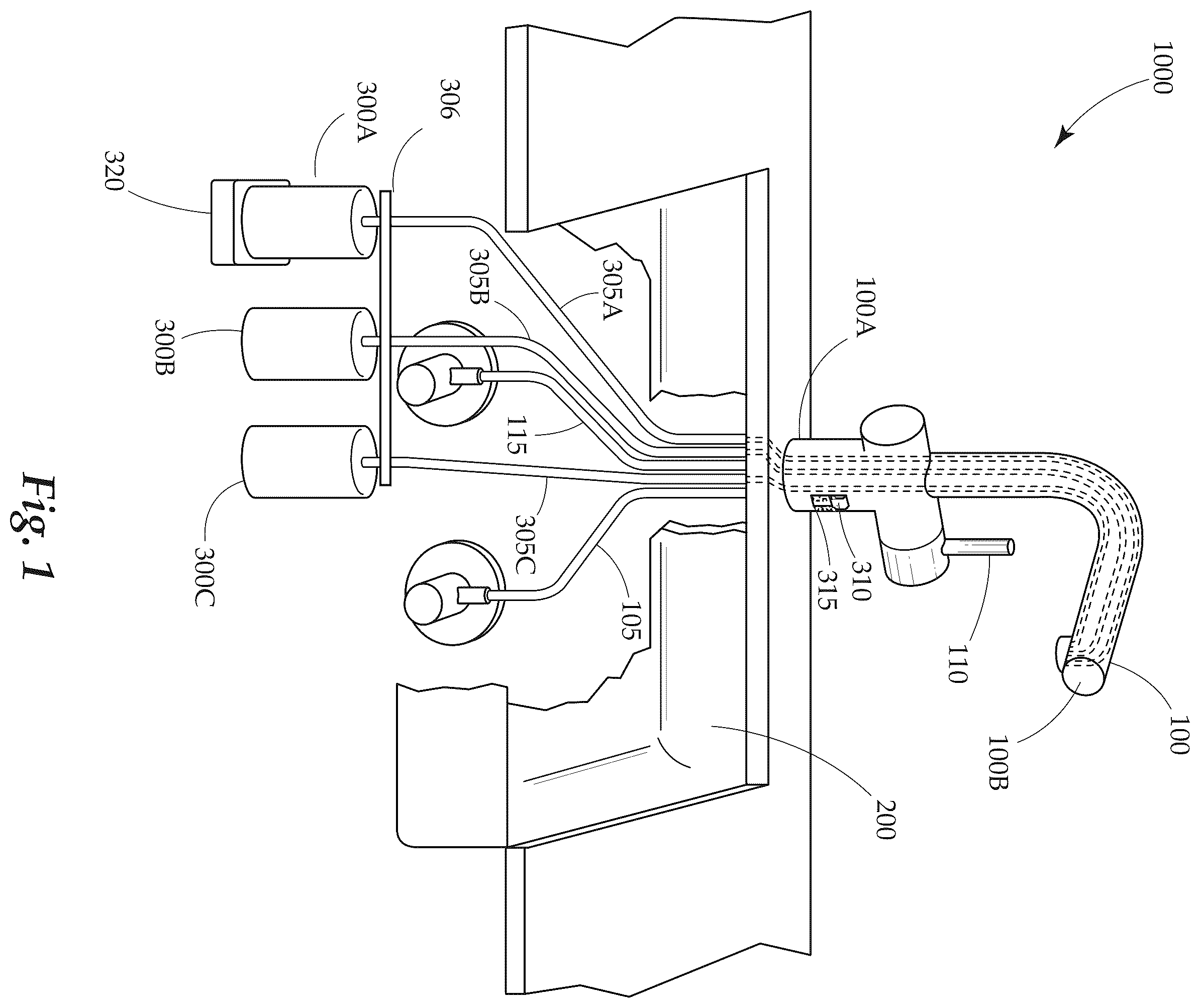 Patent US12338610 — Multifunctional smart faucet — Figure 1