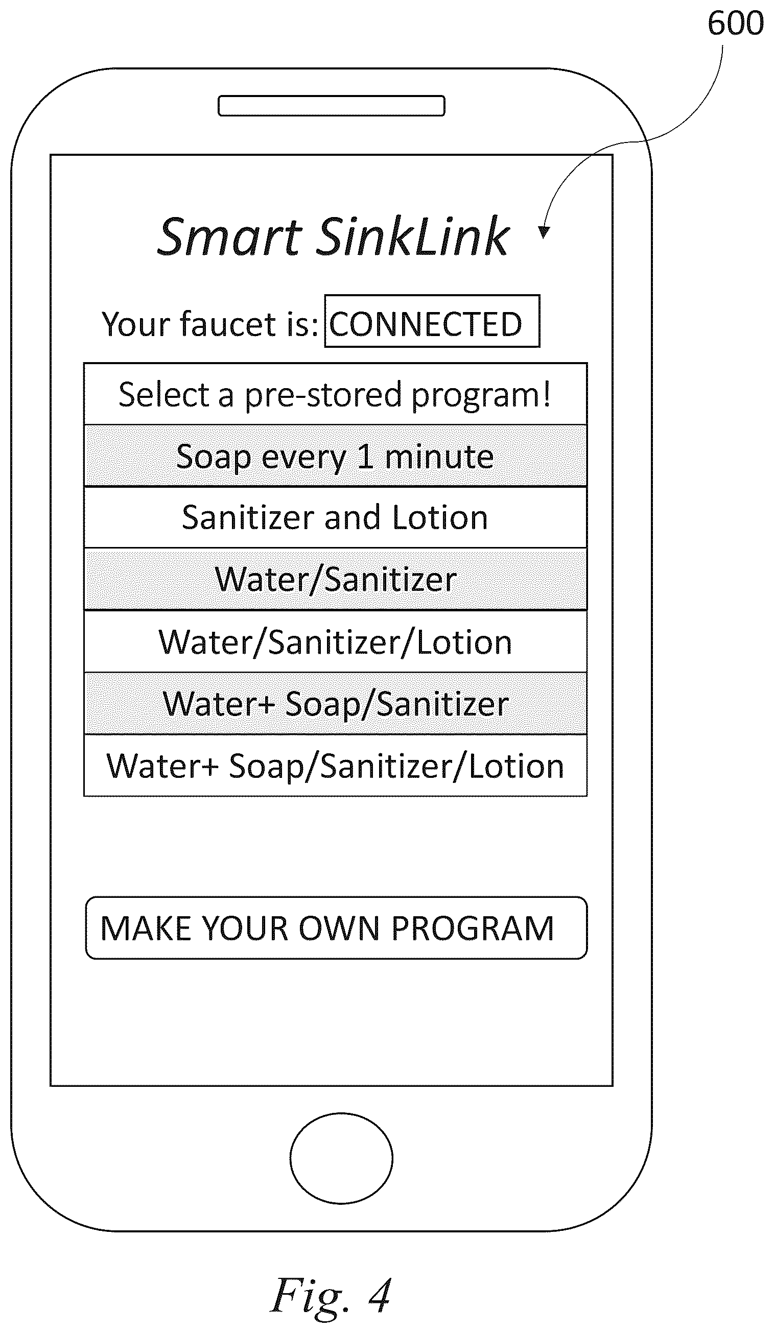 Patent US12338610 Figure 4 – Multifunctional smart faucet