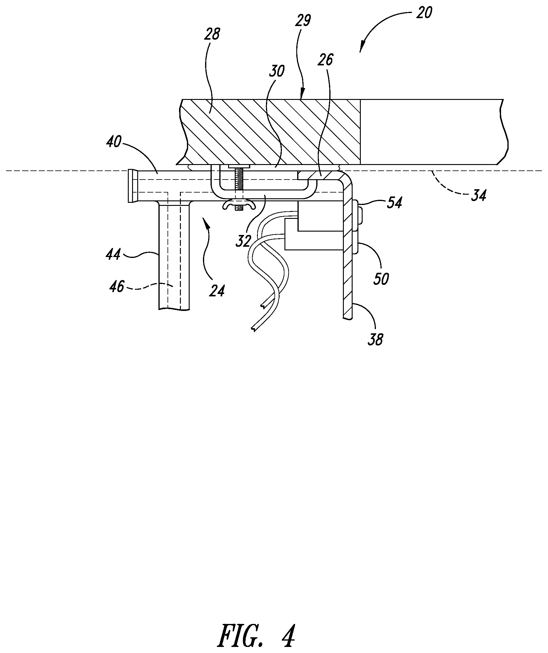 Patent US12338611 Figure 4 – Undermount sink