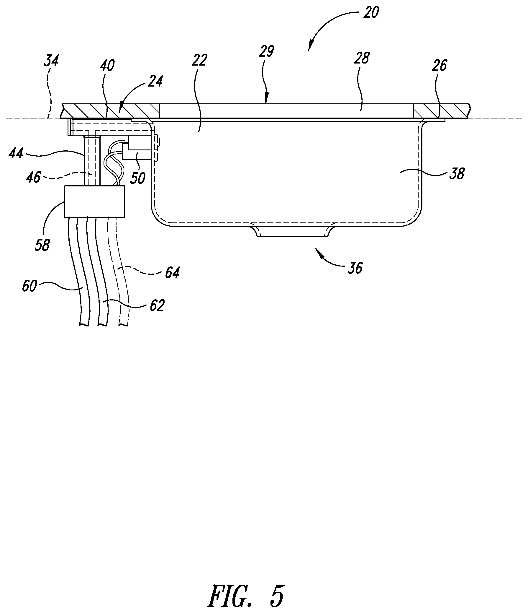 Patent US12338611 Figure 5 – Undermount sink